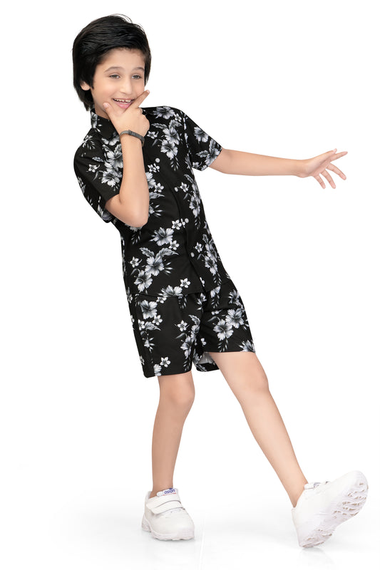Black-and-White-Floral-Printed-Boys-Co-Ord-Set-Club96