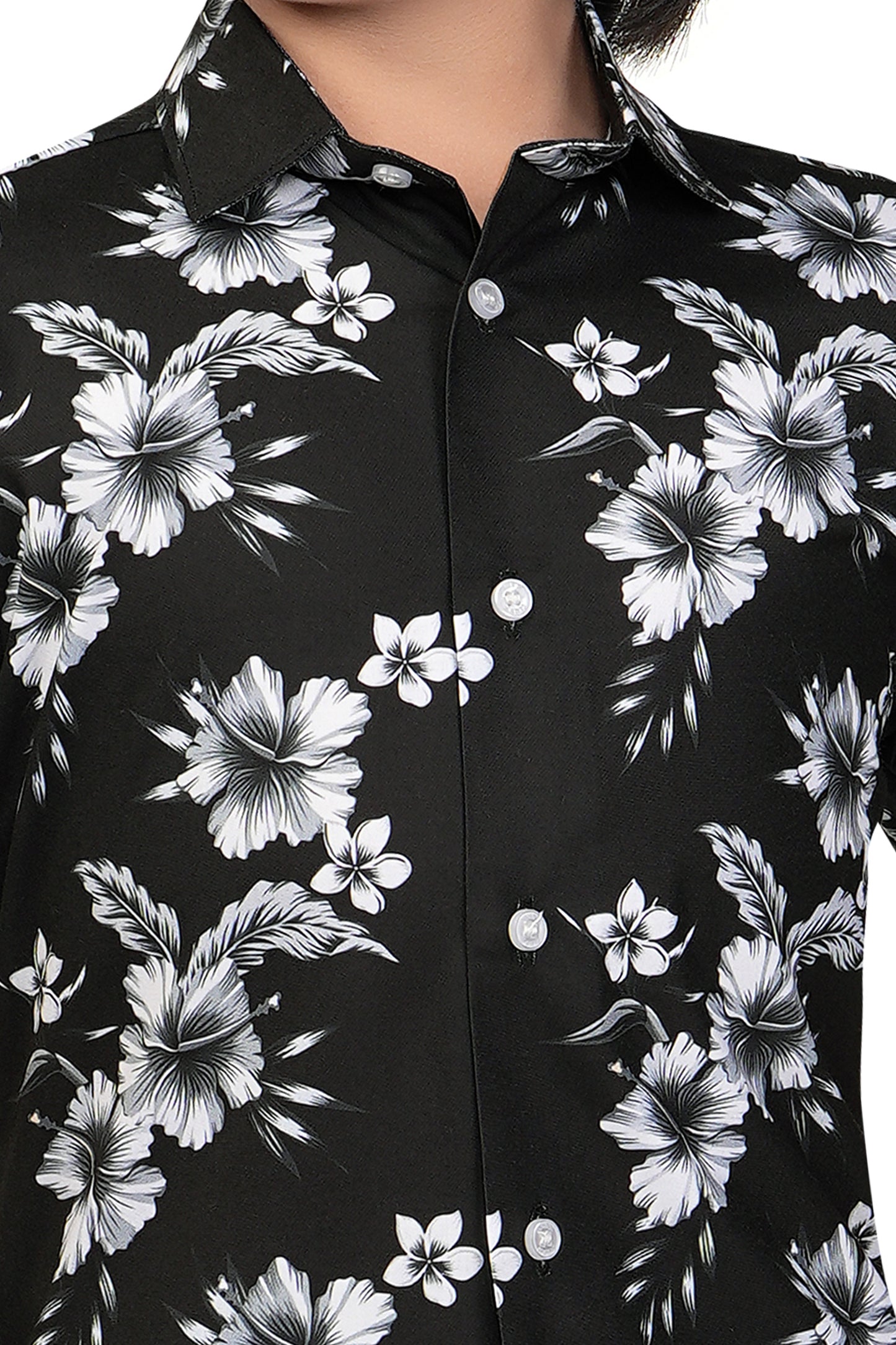 Black-and-White-Floral-Printed-Boys-Co-Ord-Set-ZoomView