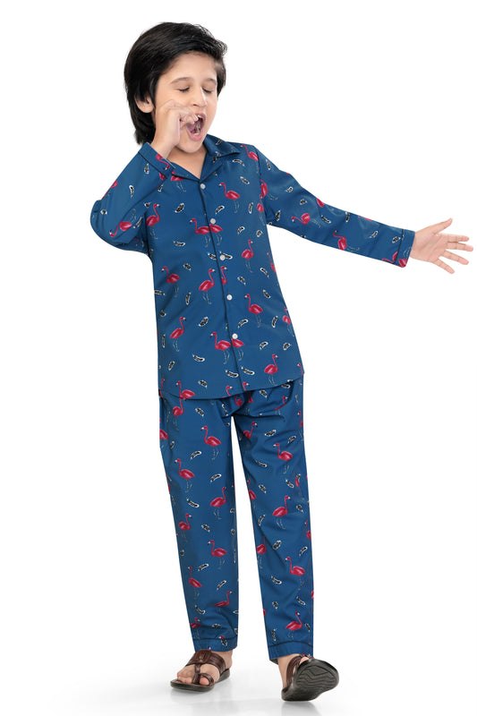 Black-Grid-Checks-Printed-Cotton-Nightsuit-Set-Club96