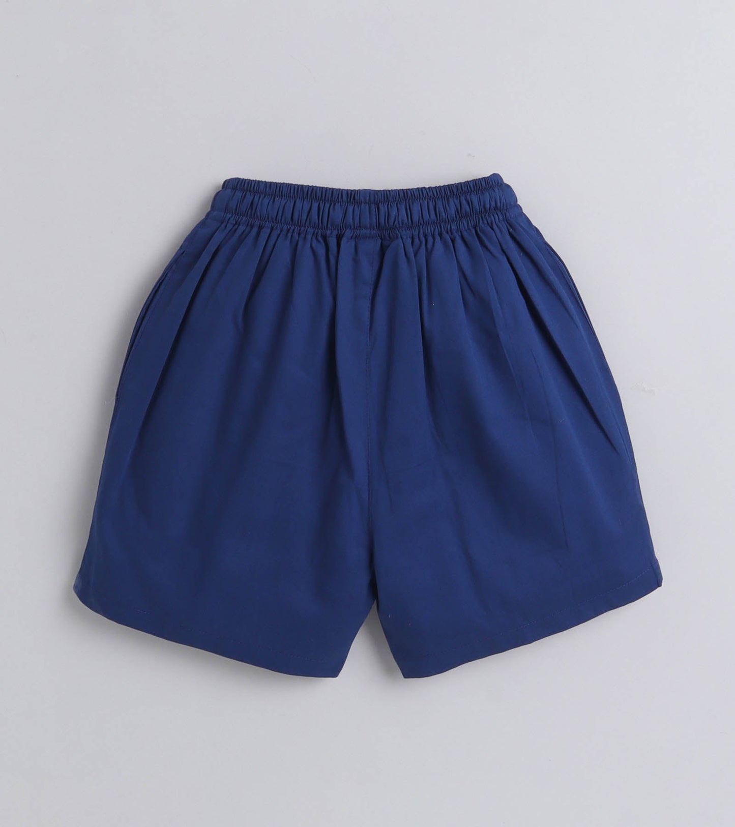 Blue and Yellow Lemon Printed Cotton Shirt and Shorts Combo