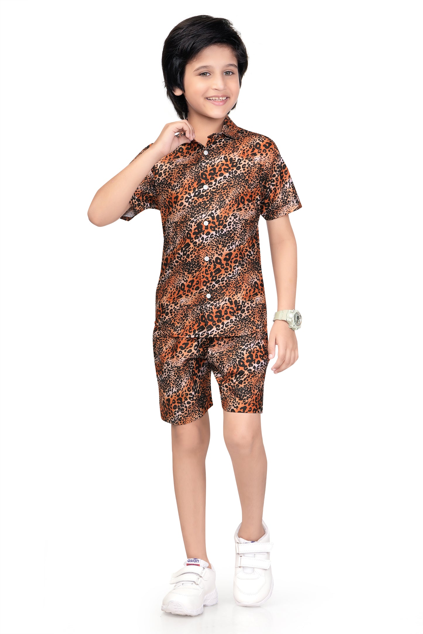 Brown-Leopard-Printed-Boys-Co-Ord-Set