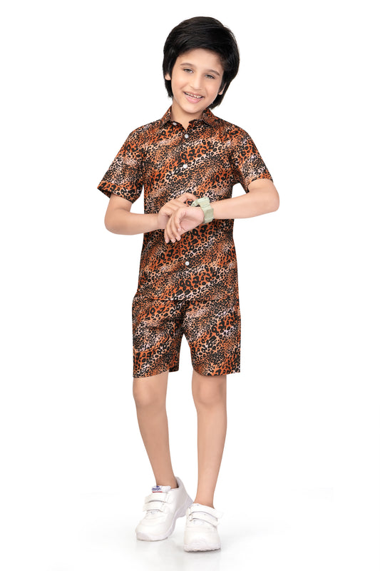 Brown-Leopard-Printed-Boys-Co-Ord-Set-FrontView
