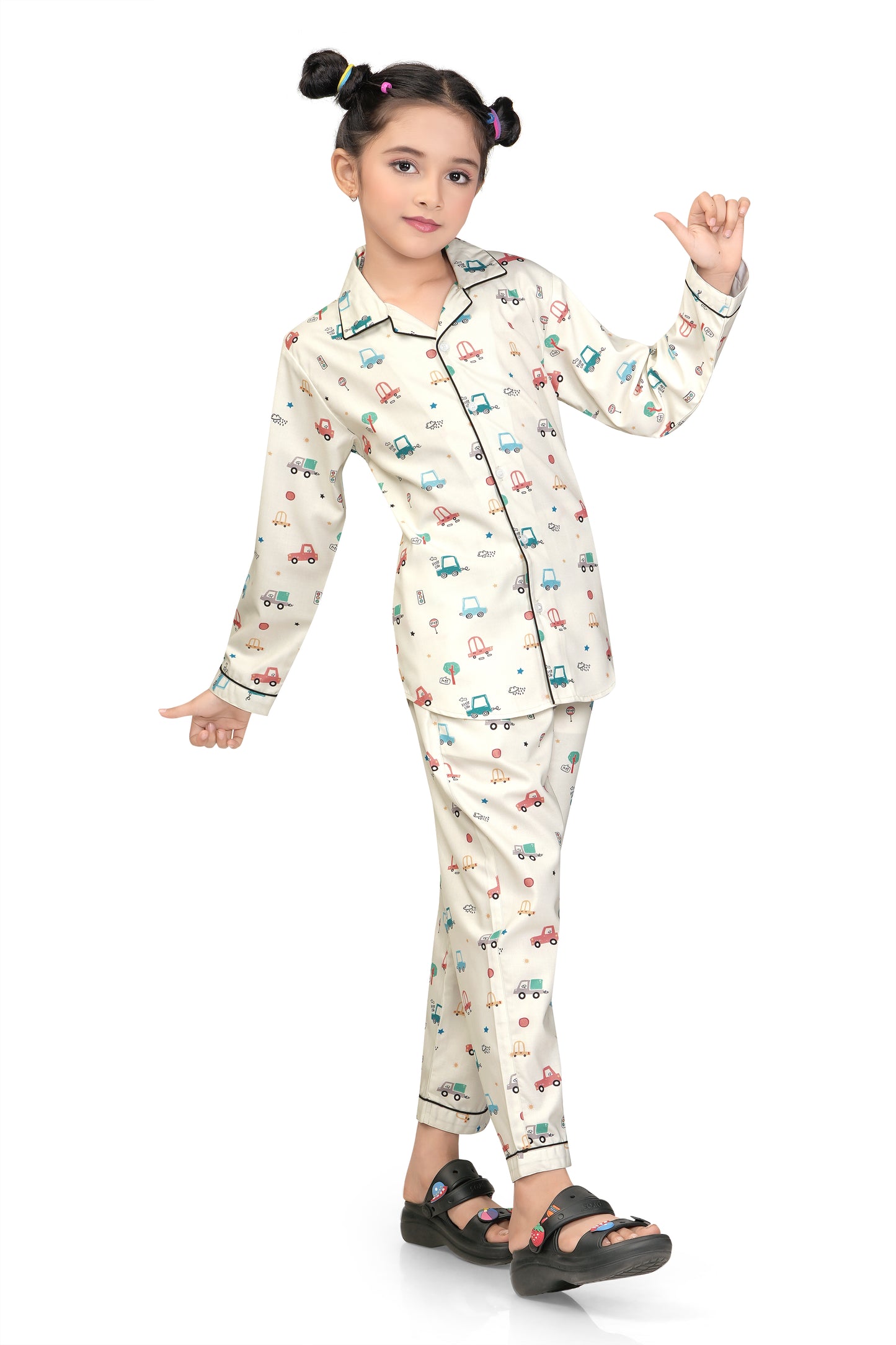 Car-Printed-Girl-Cotton-Night-suit-Set-SideView