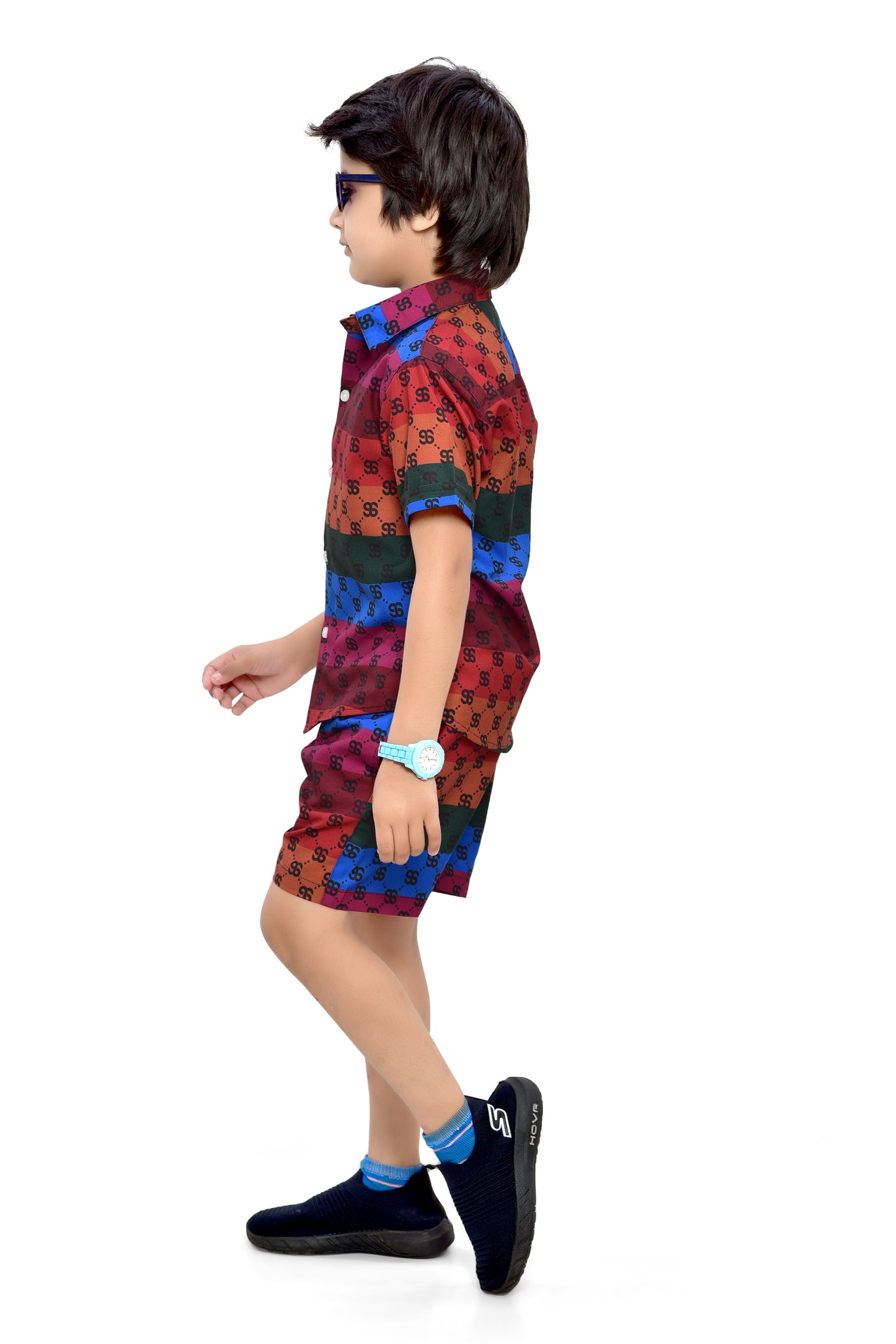 Cool Multicolor Striped Printed Cotton Co-Ord Set for Boys - Stylist