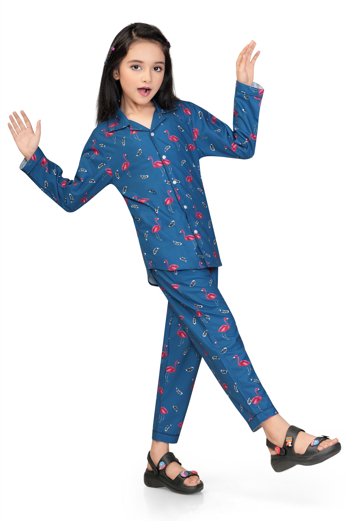 Flamingo-Print-Cotton-Girl-Night-suit-set-Stylish