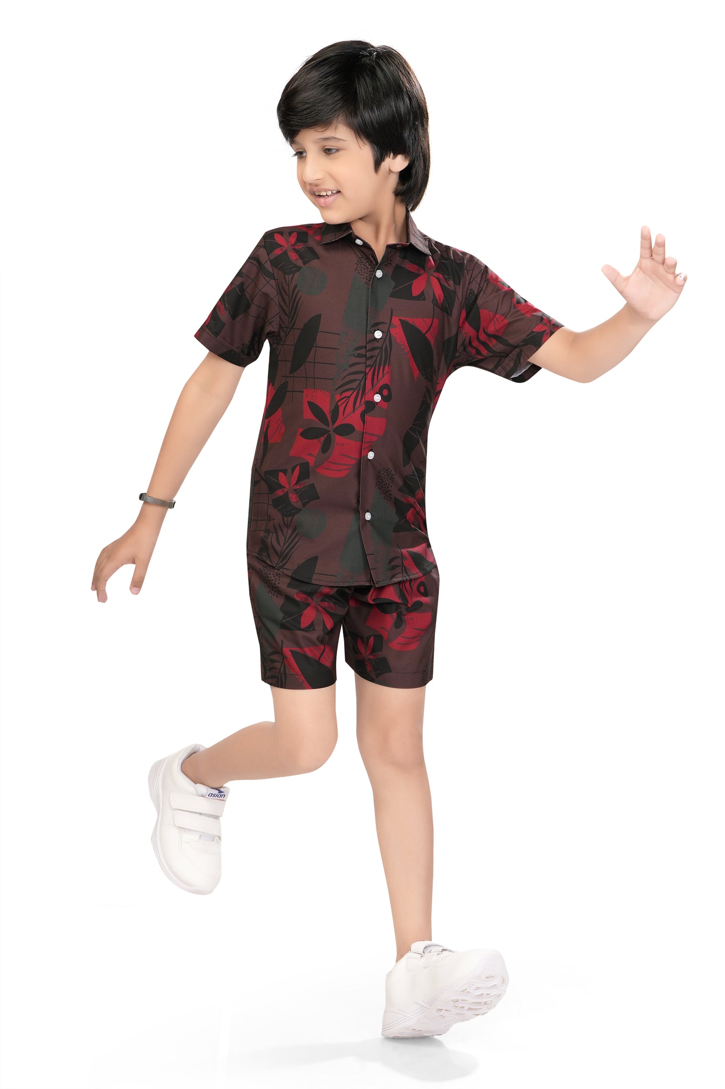 Floral-and-Leaf-Printed-Boys-Co-Ord-Set-Stylish