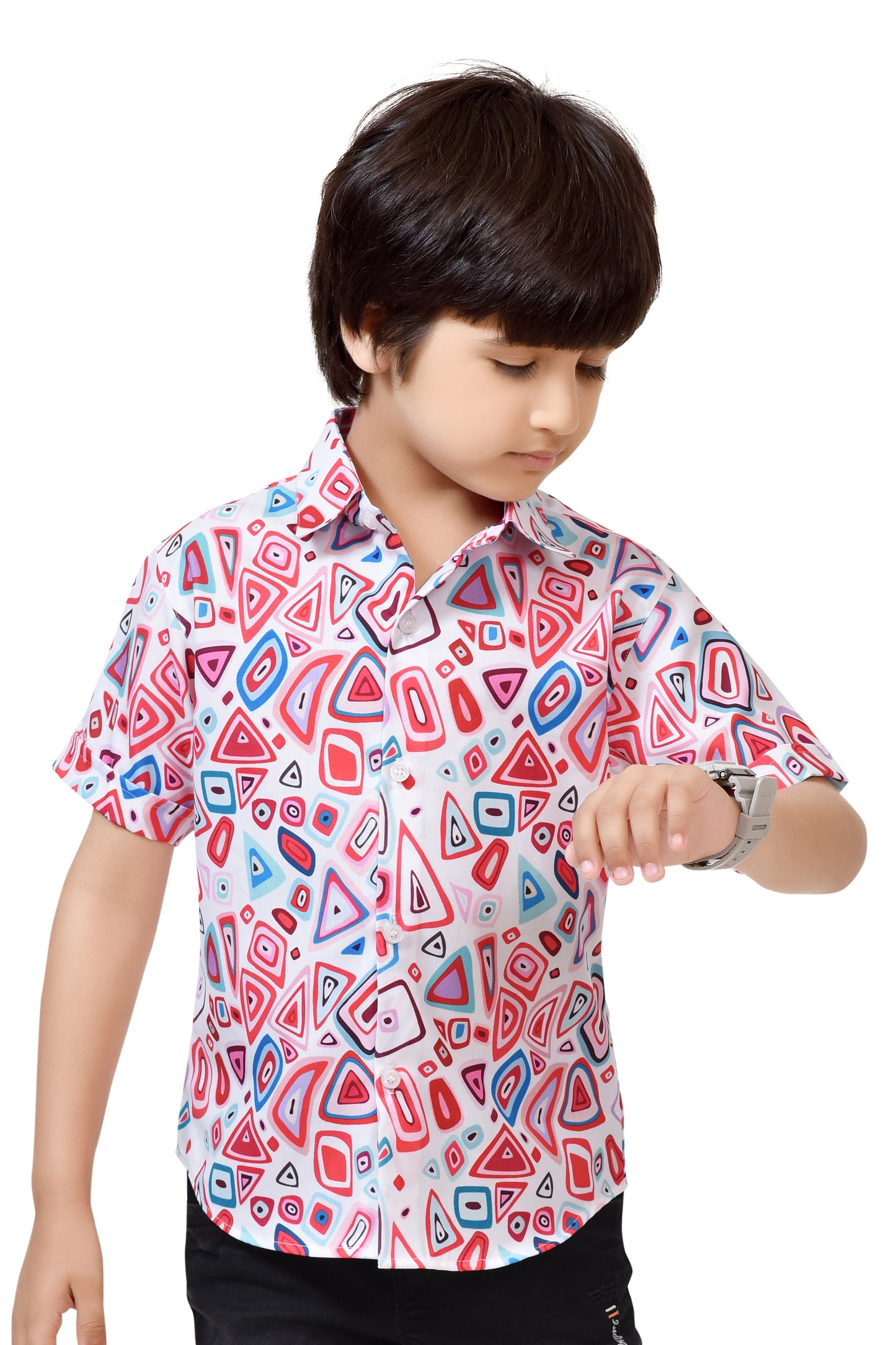 Geometric Printed Half Shirt For Boys – Club96.in