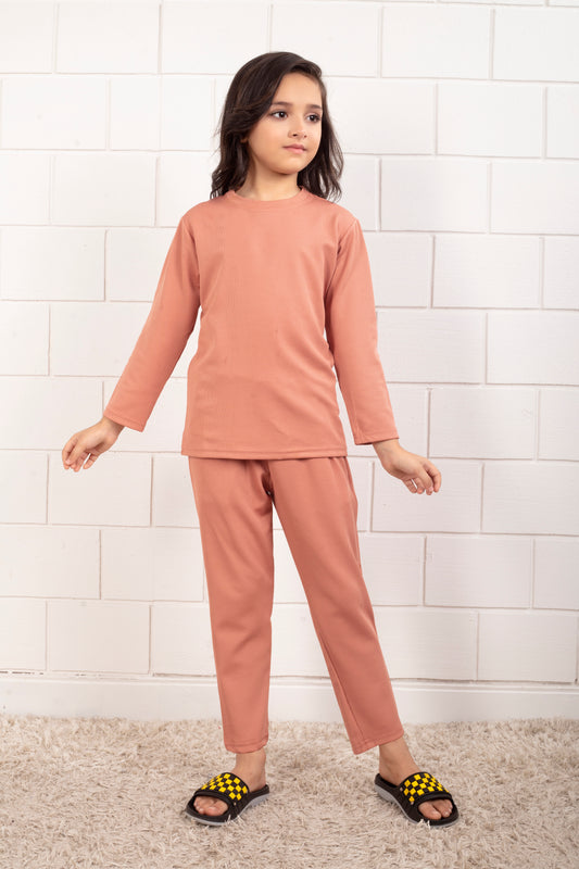 Pure Cotton Mario rib Pinch Pajama for girl