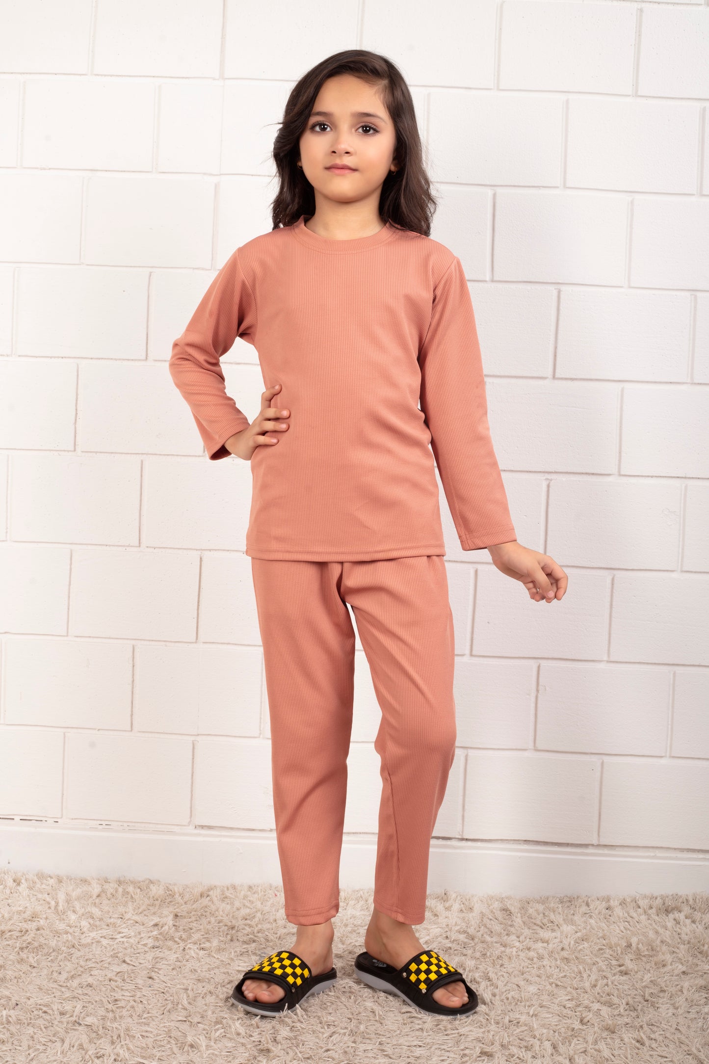 Pure Cotton Mario rib Pinch Pajama for girl