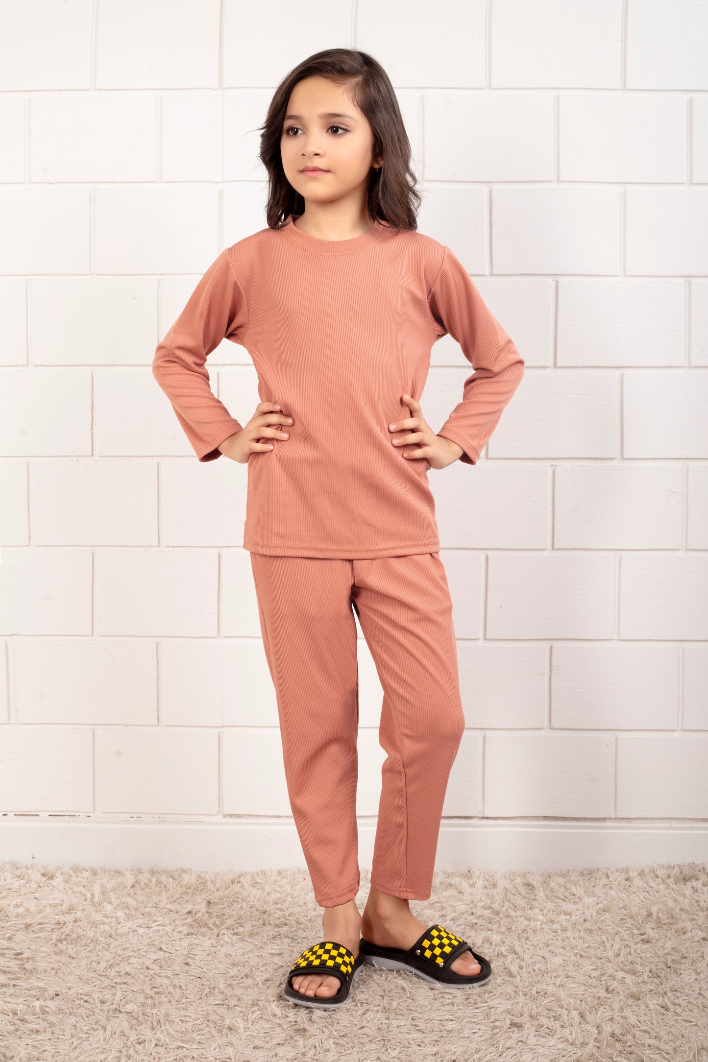 Pure Cotton Mario rib Pinch Pajama for girl