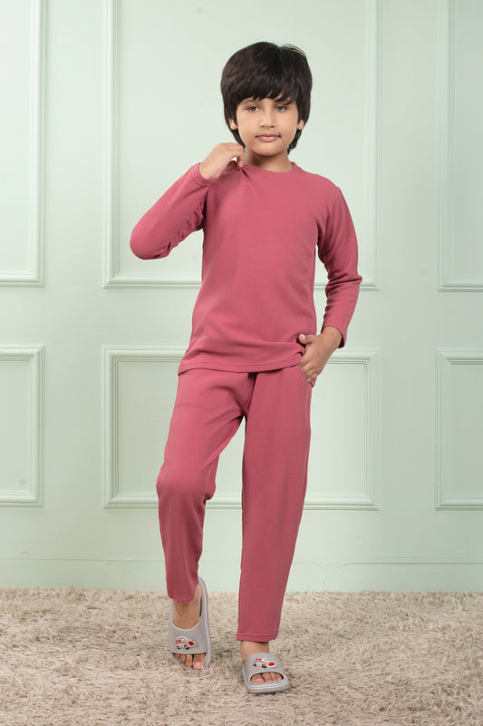 Pink waffle cotton cute pajama sets