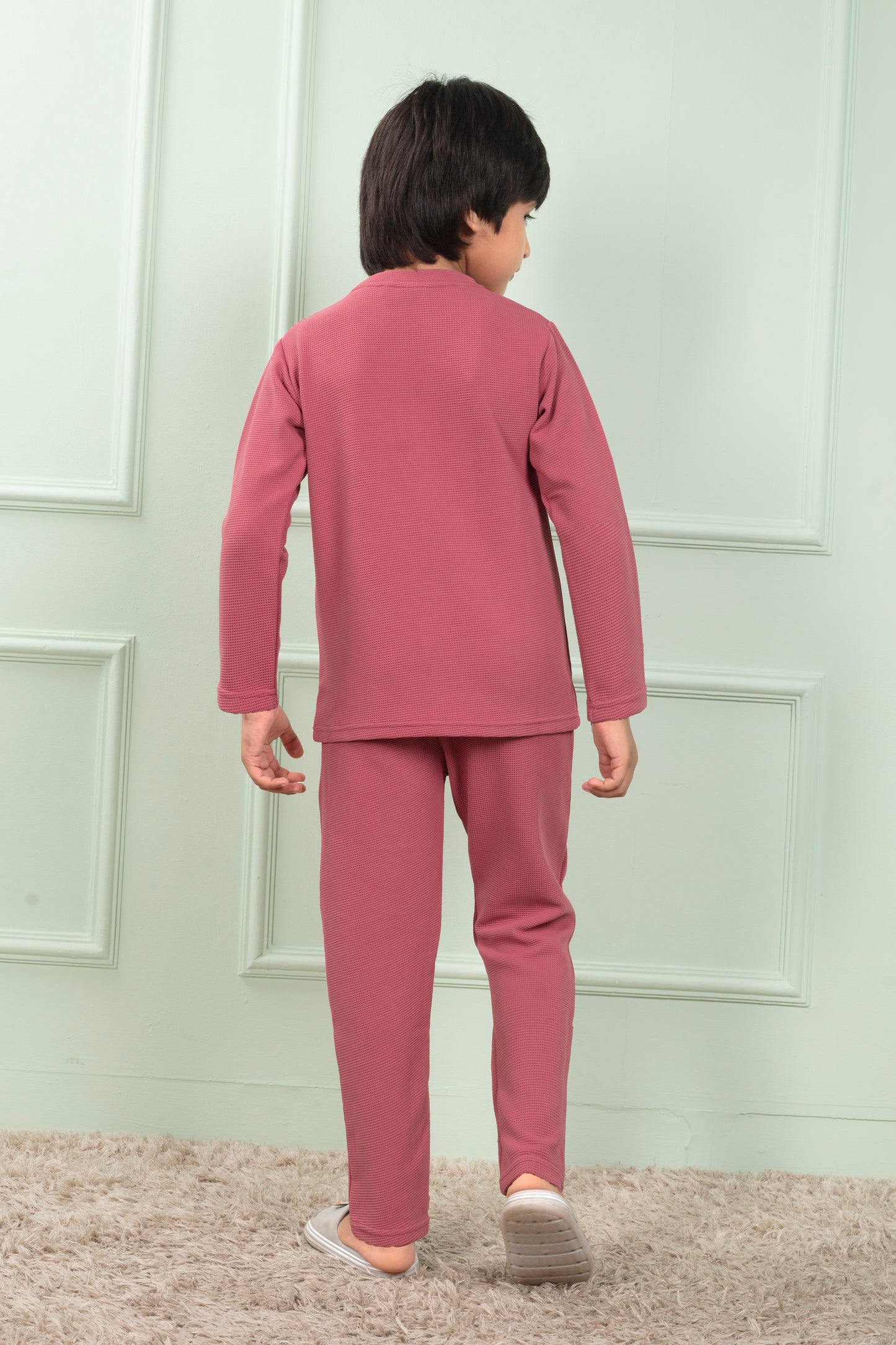 Pink waffle cotton cute pajama sets