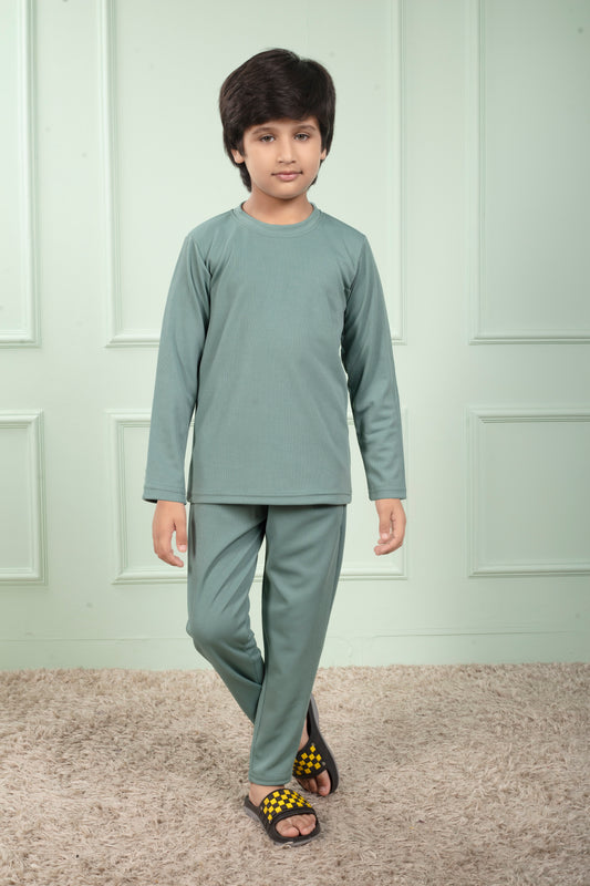 Light Green  Mario rib cotton cute pajama sets