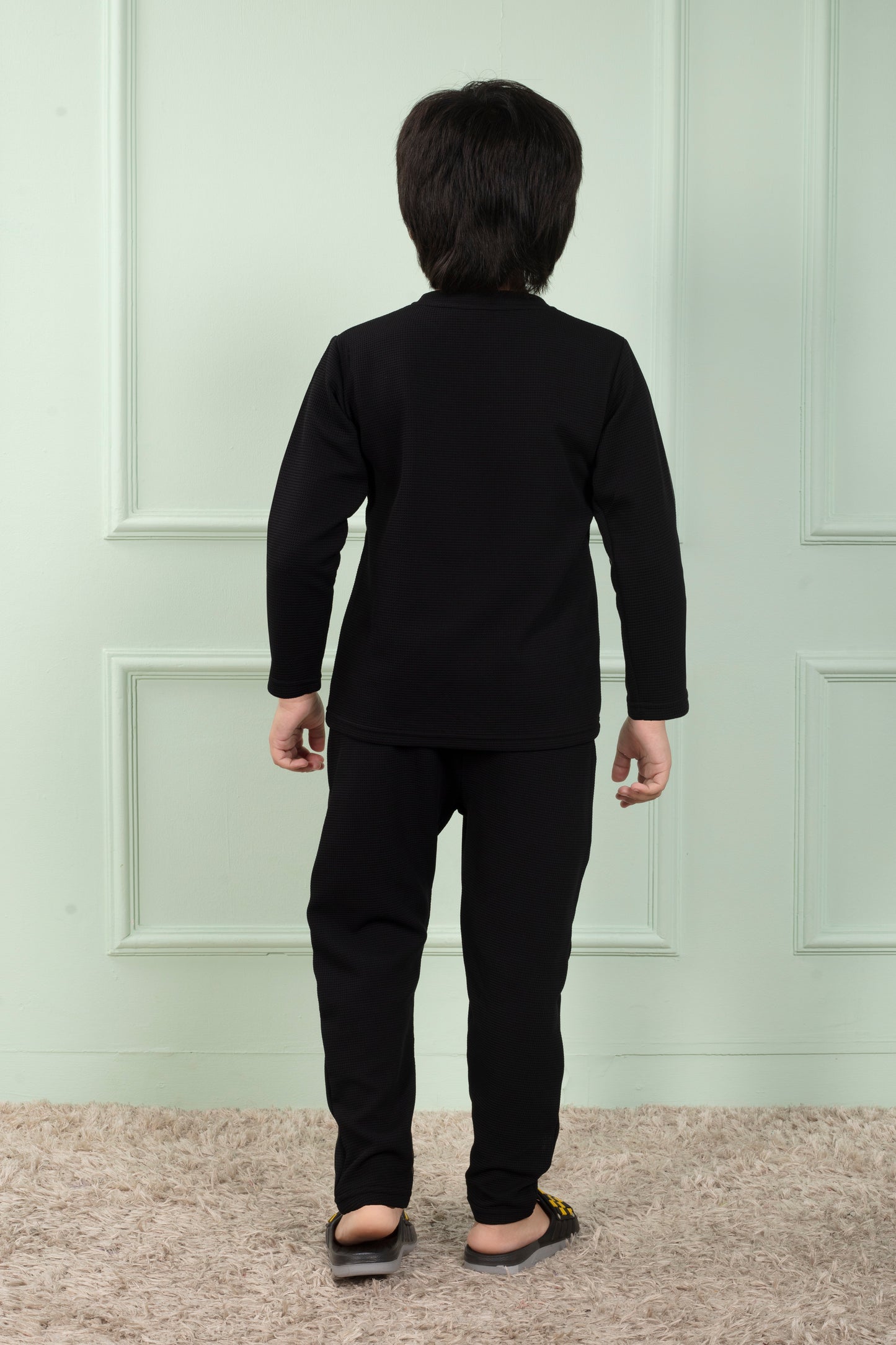 Pure Cotton Waffle Black color Pajama set