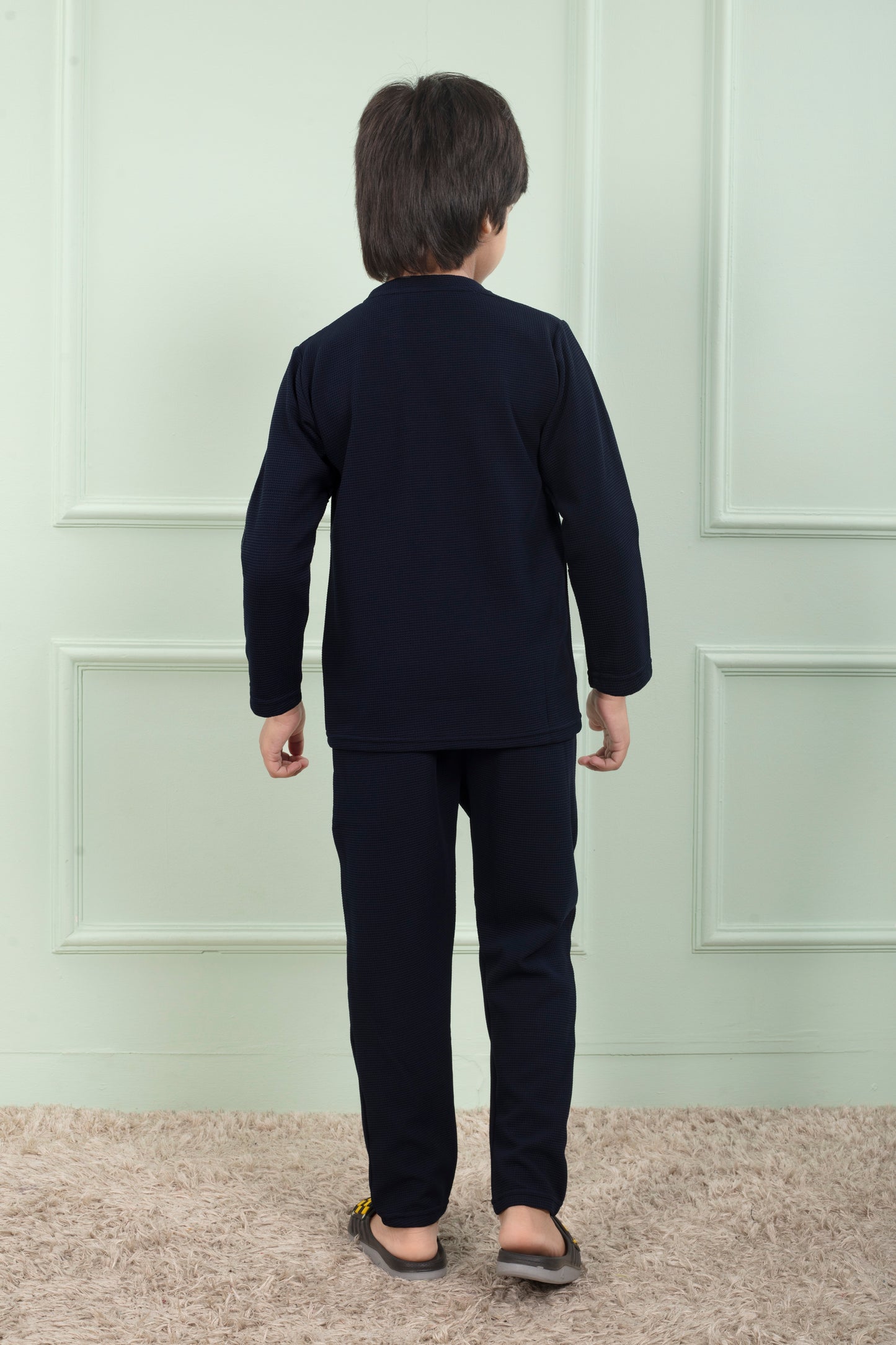 Blue Pure Cotton waffle kids Pajama for boy