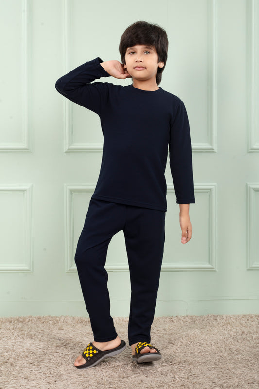 Blue Pure Cotton waffle kids Pajama for boy