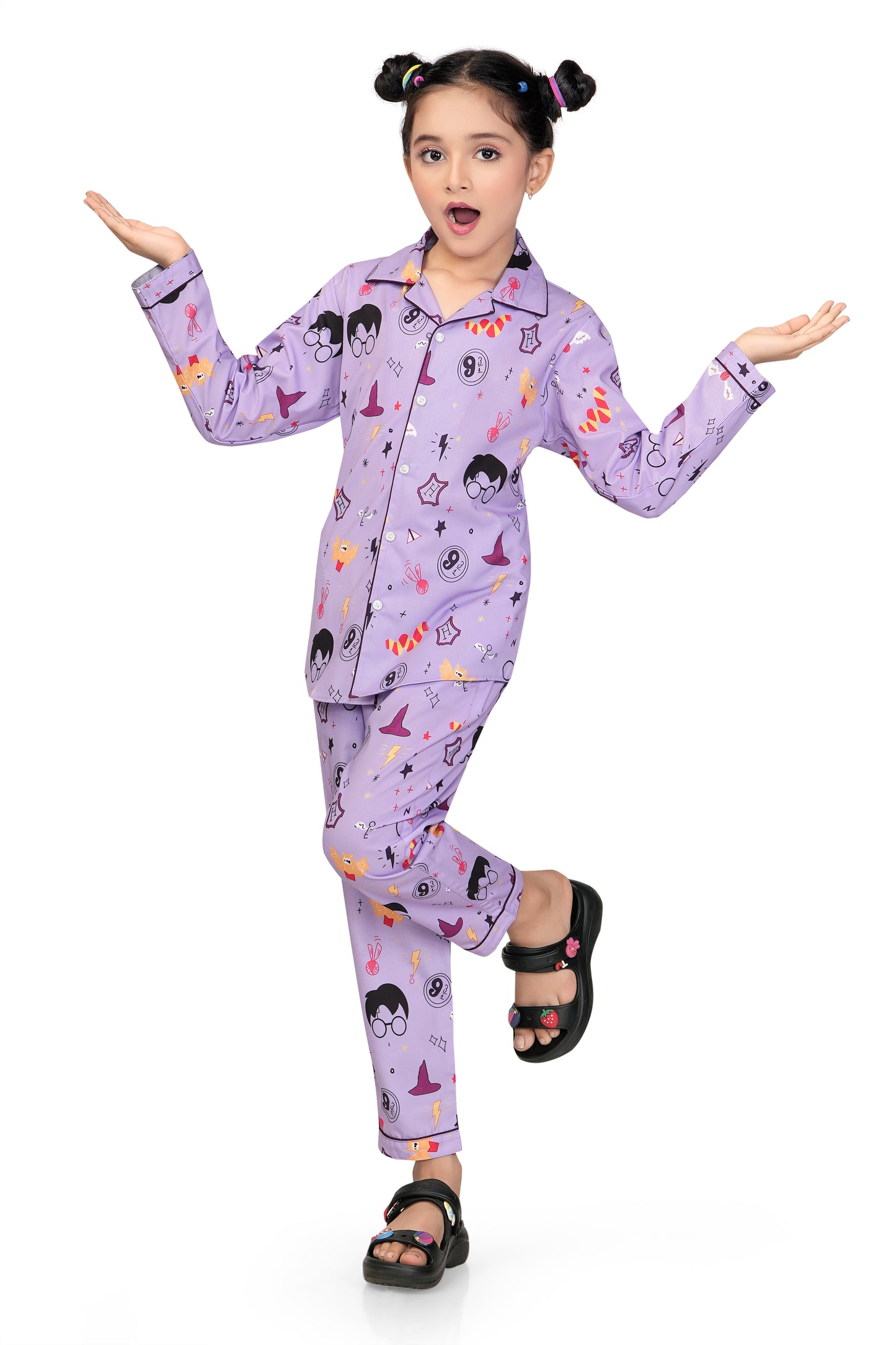 Lavender-Harry-Potter-Printed-Night-Suit-Set-Frontview