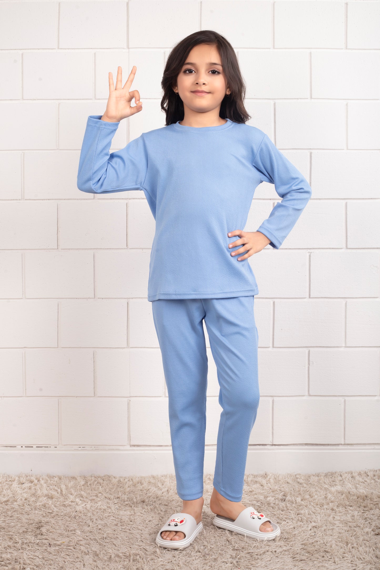 Mario_rib_cotton_Sky_Blue_color_Pajama_set_for_Girl