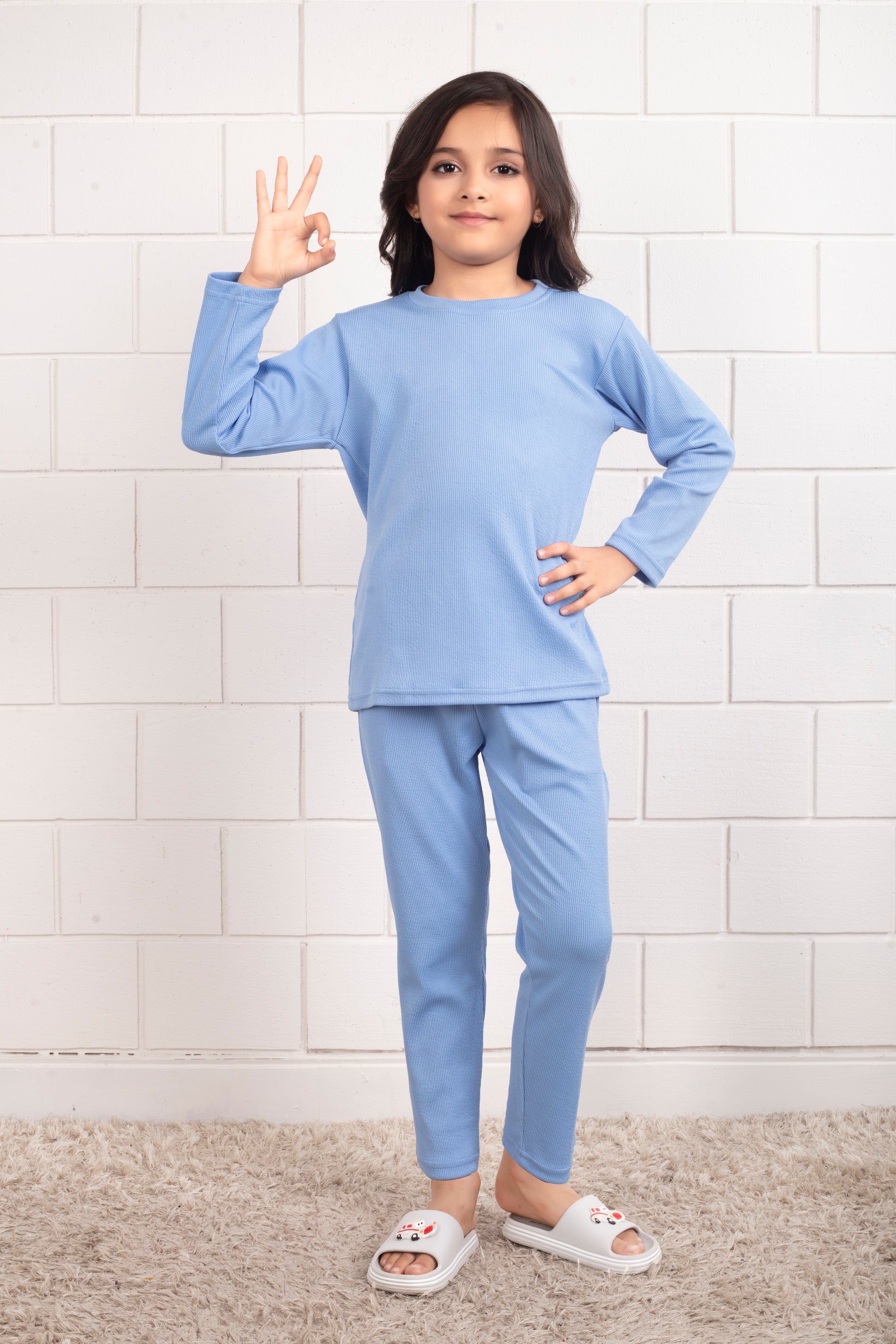 Mario_rib_cotton_Sky_Blue_color_Pajama_set_for_Girl