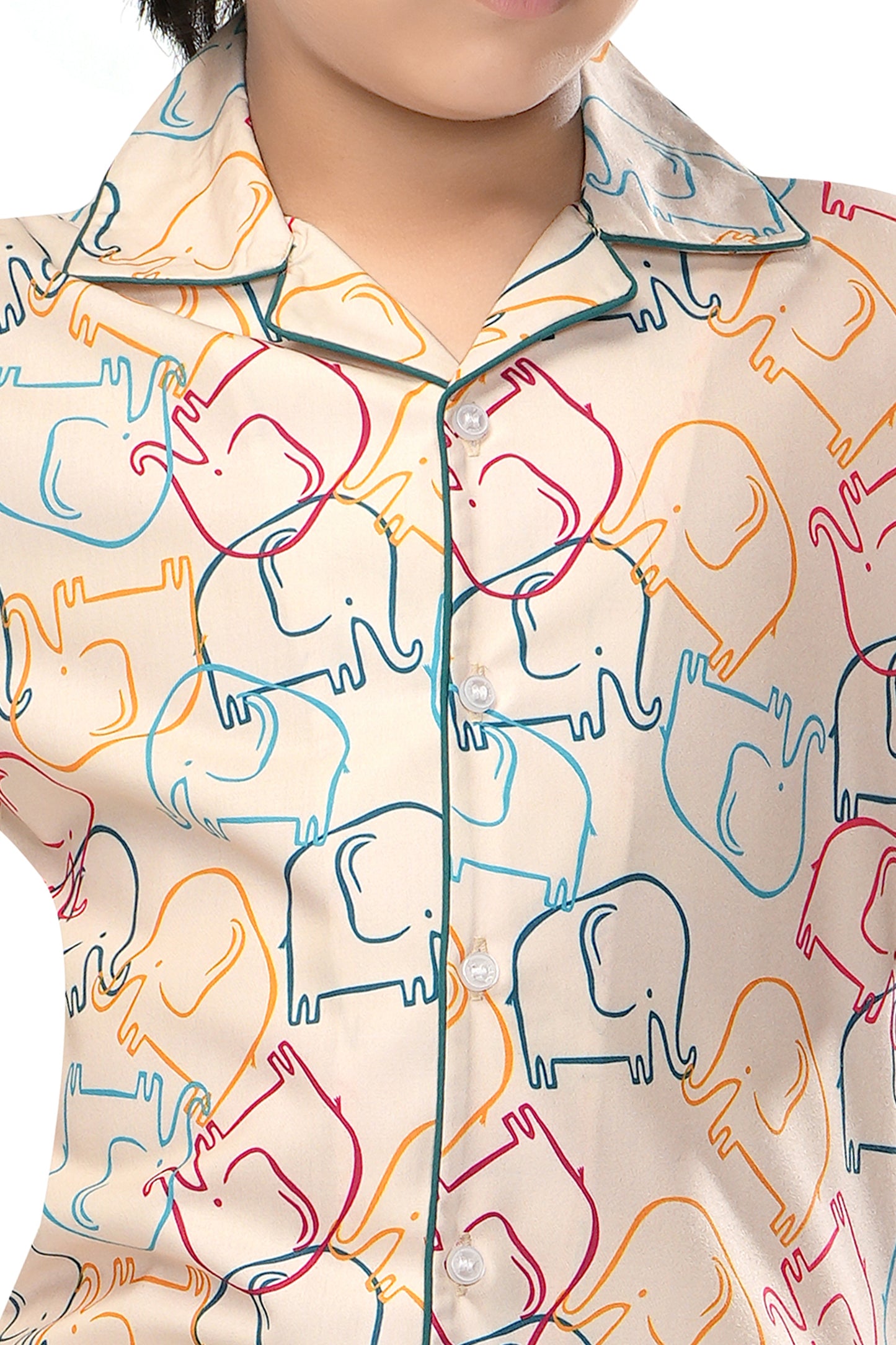 Multicolor-Elephant-Print-Cotton-Nightsuit-Set-ZoomView
