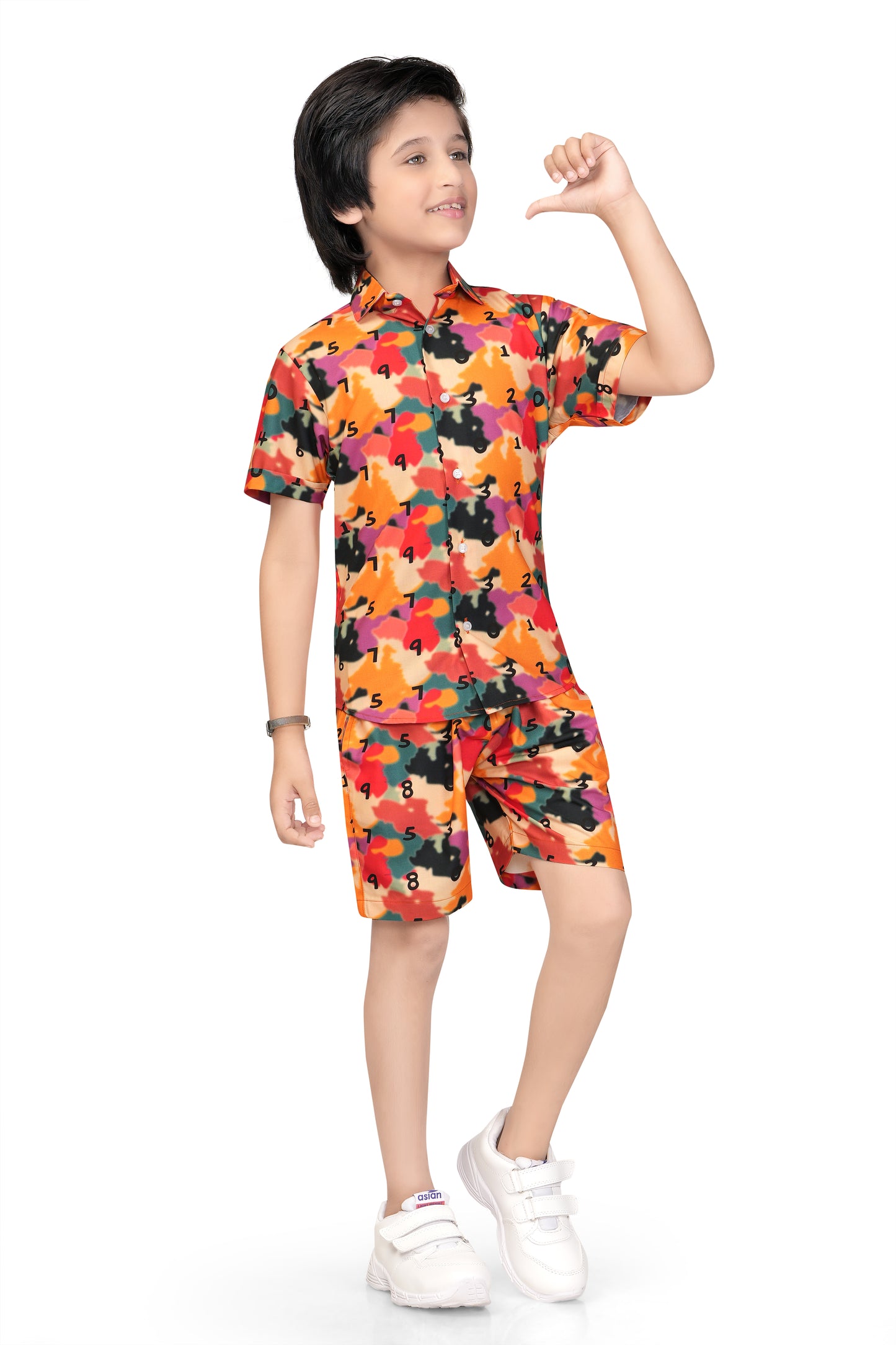 Multicolor-camouflage-Printed-Boys-Co-Ord-Set
