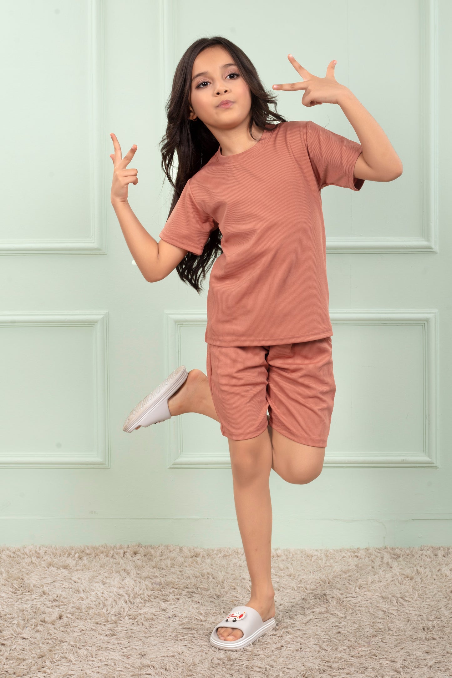 Pure_Cotton_Mario_rib_Pinch_shorts_and_top_set_for_girl - Stylish