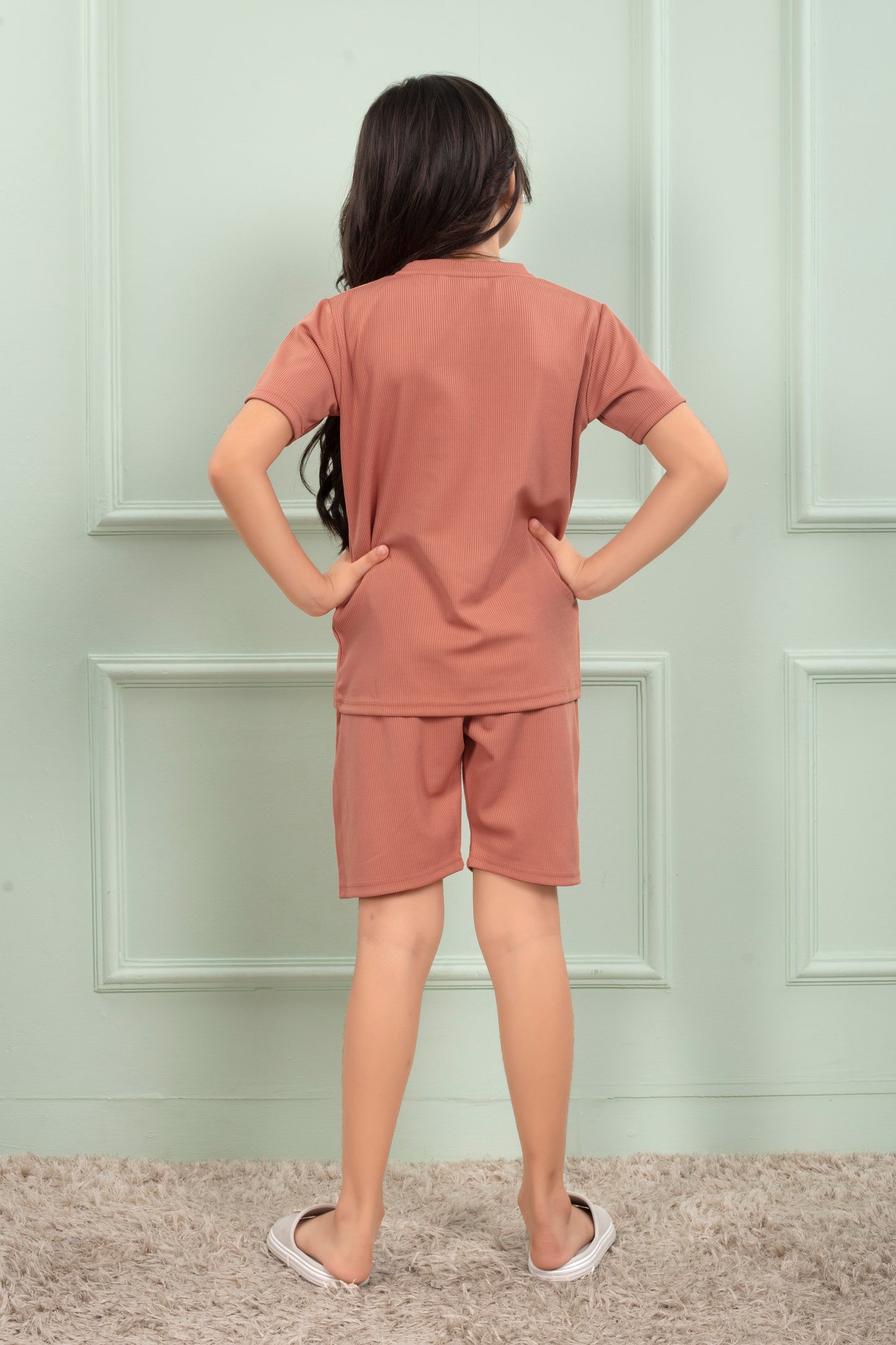 Pure_Cotton_Mario_rib_Pinch_shorts_and_top_set_for_girl - BackView