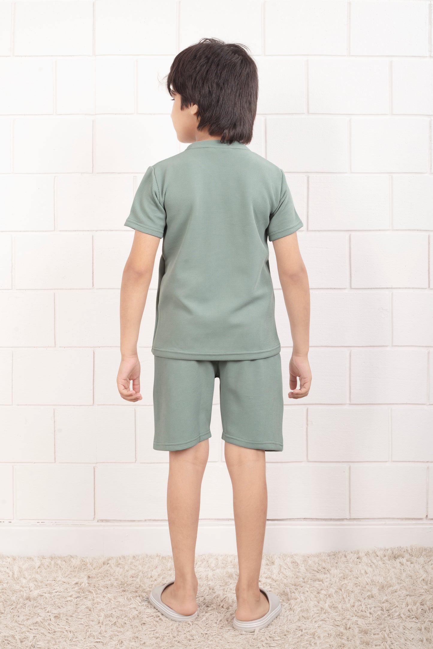 Pure_Cotton_Waffle_Light_Green_shorts_and_top_set - Back