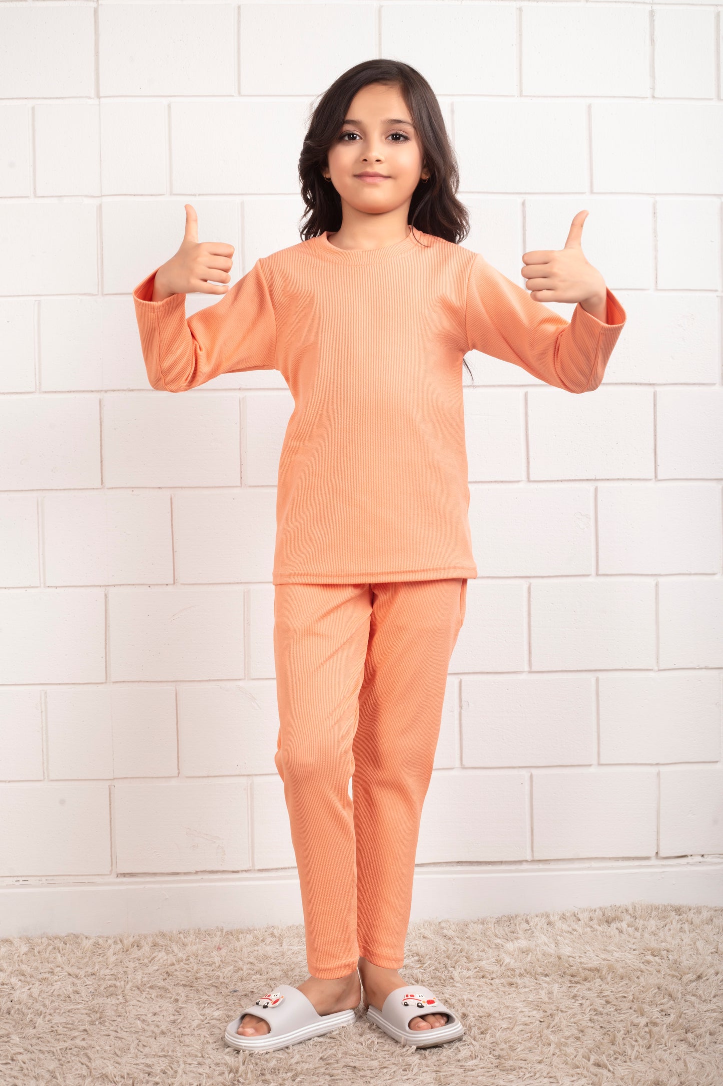 Pure_cotton_Orange_color_kids_pajamas