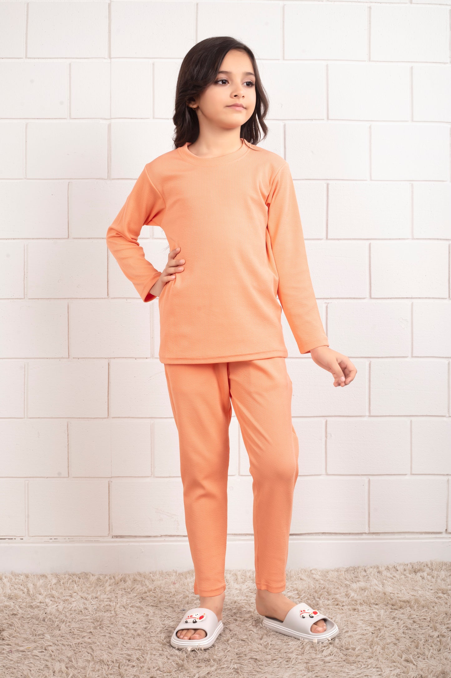 Pure_cotton_Orange_color_kids_pajamas - Stylish