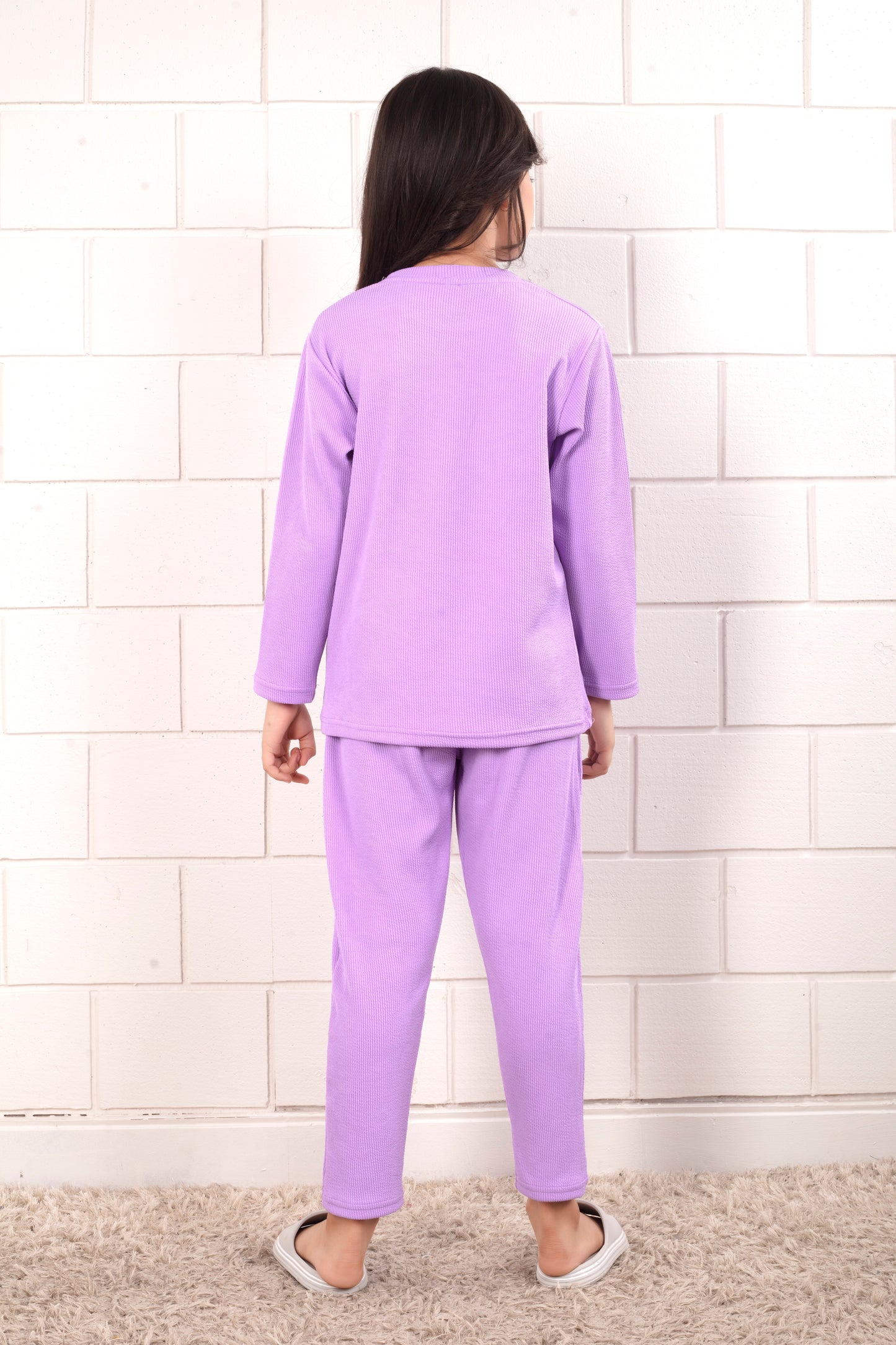 Purple_color_cotton_cute_Girl_pajama_sets - BackView