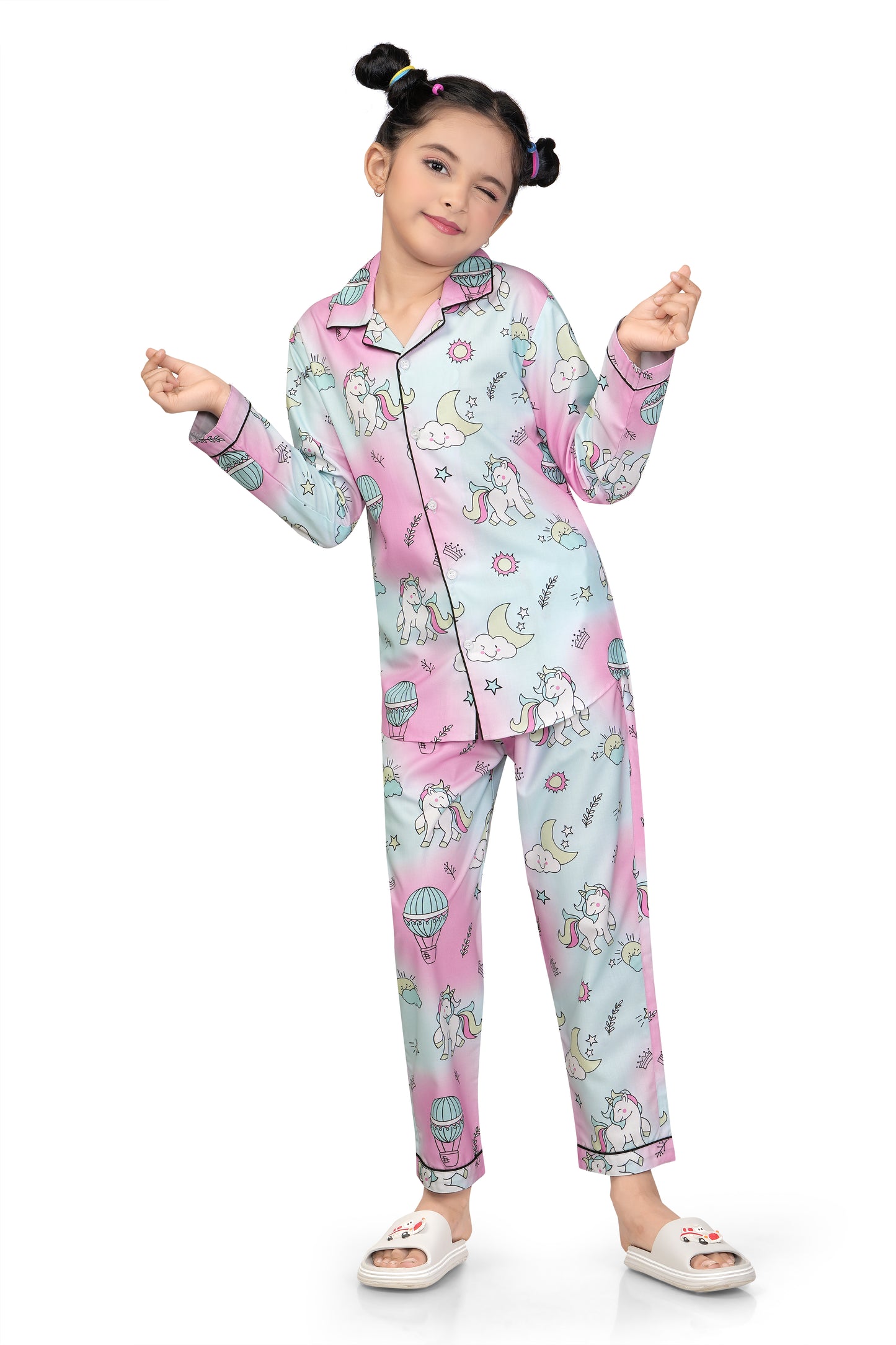 Unicorn-Printed-Cotton-Girl-Nightsuit-Set-Stylish
