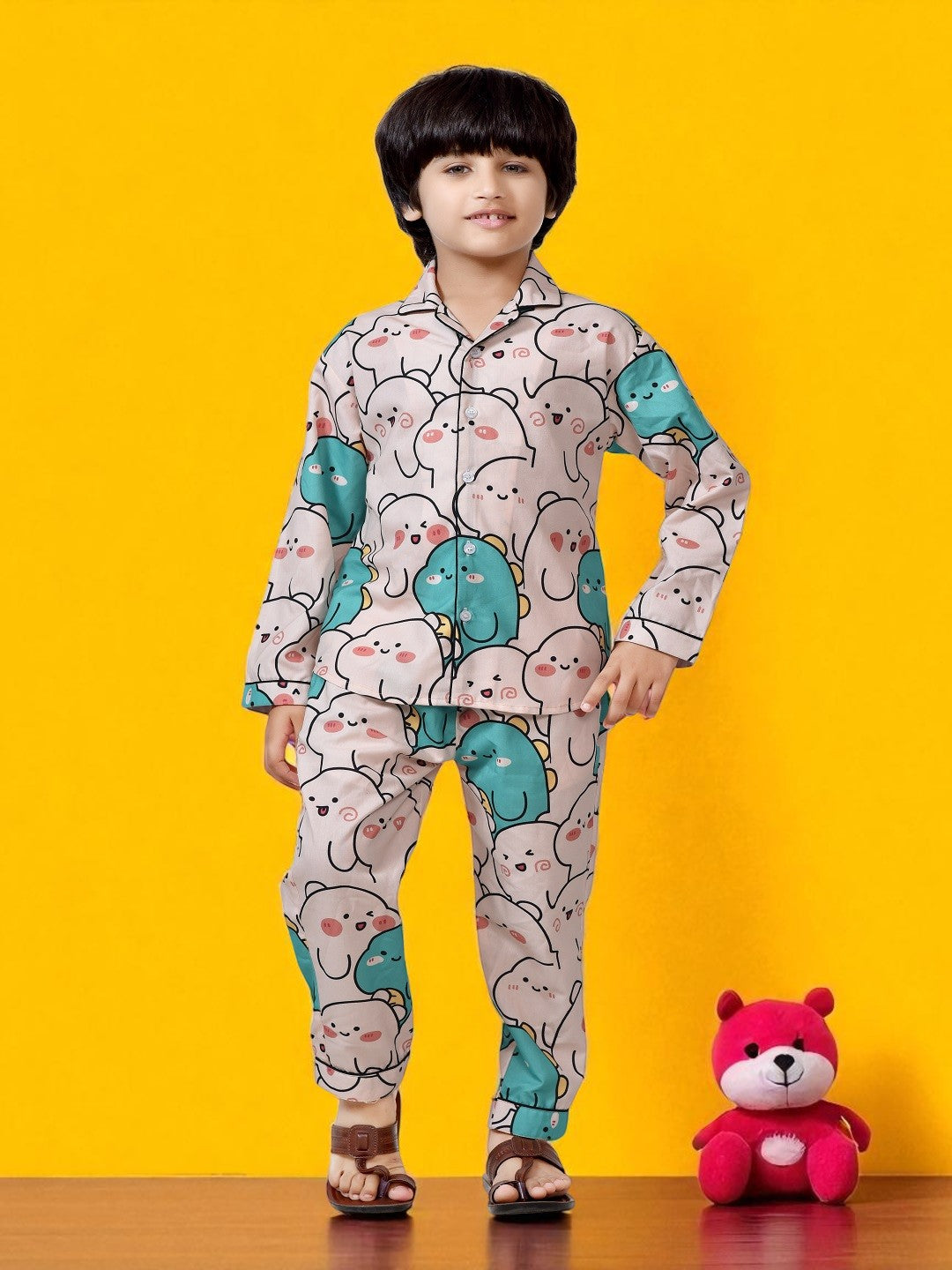 Buy Cute Cartoon Printed Kids Boys Night Suit Set Online