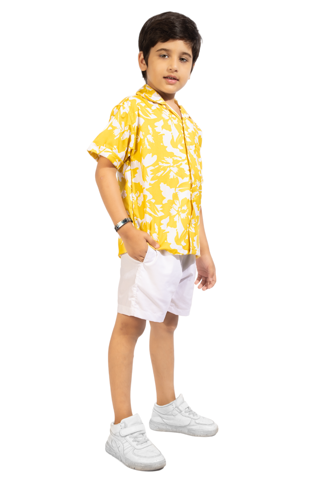 Sunshine Magic Digital printed Shirt with White solid Shorts