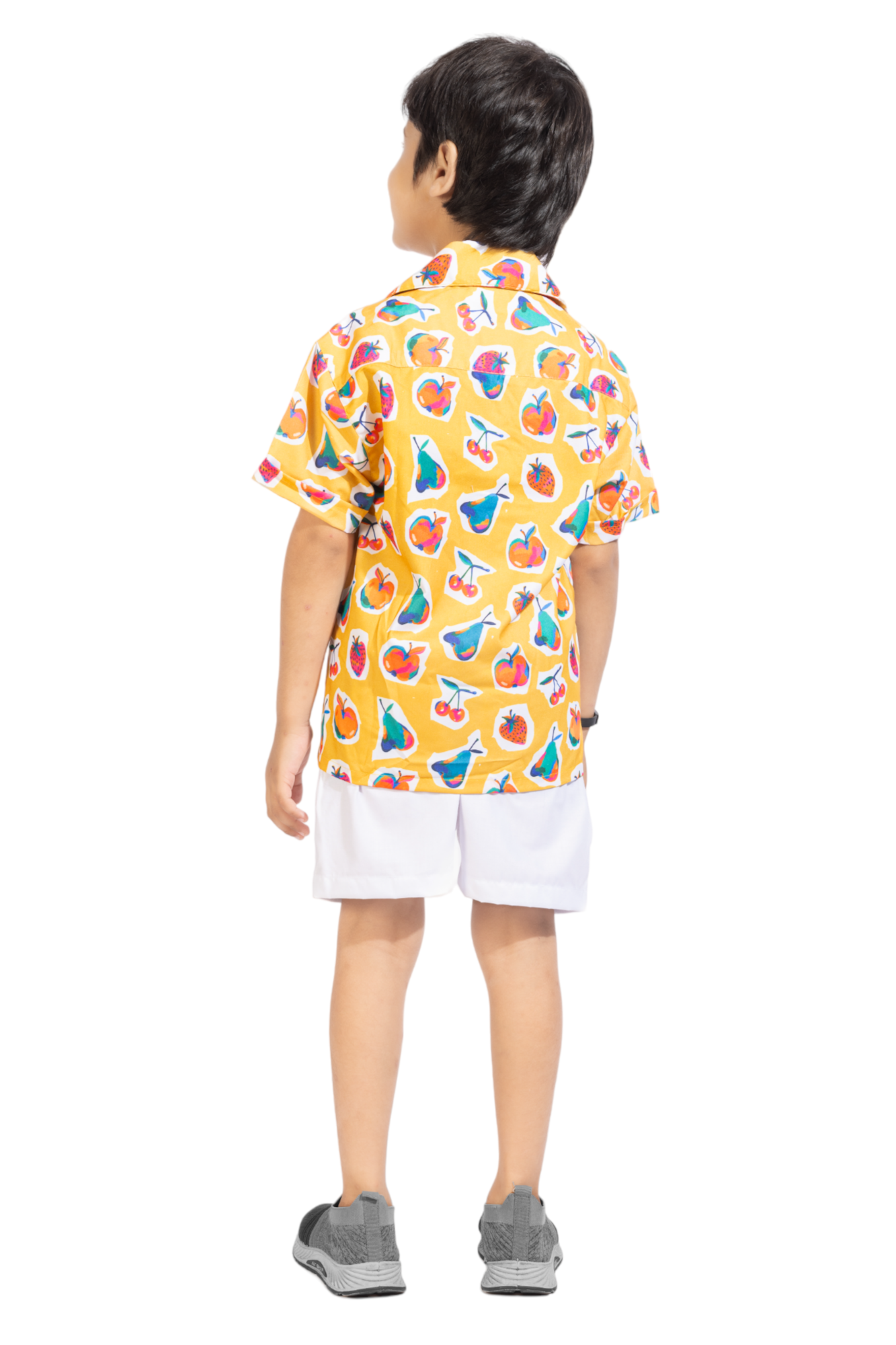 Cherry digi Digital printed Shirt with White solid Shorts