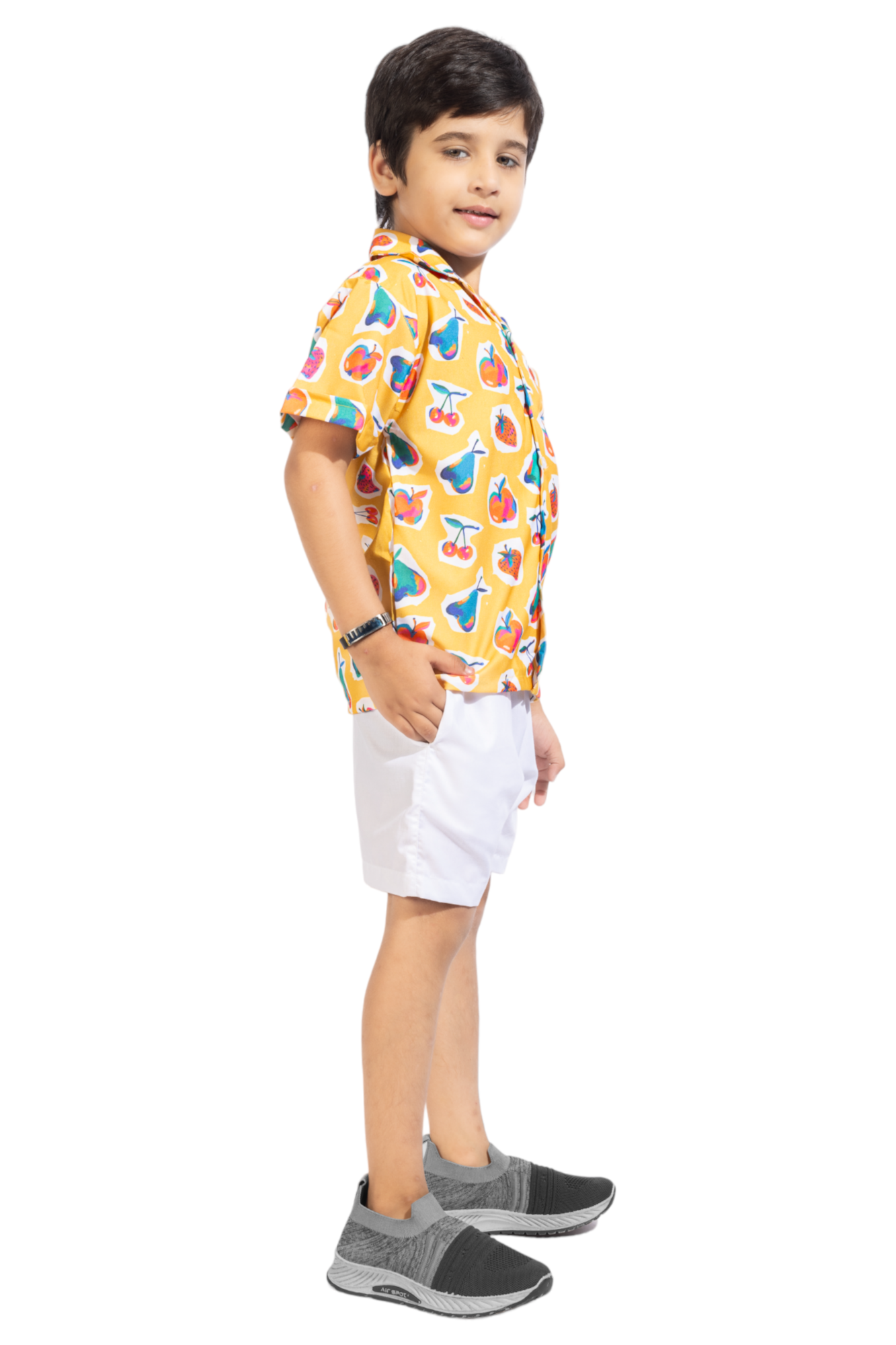 Cherry digi Digital printed Shirt with White solid Shorts