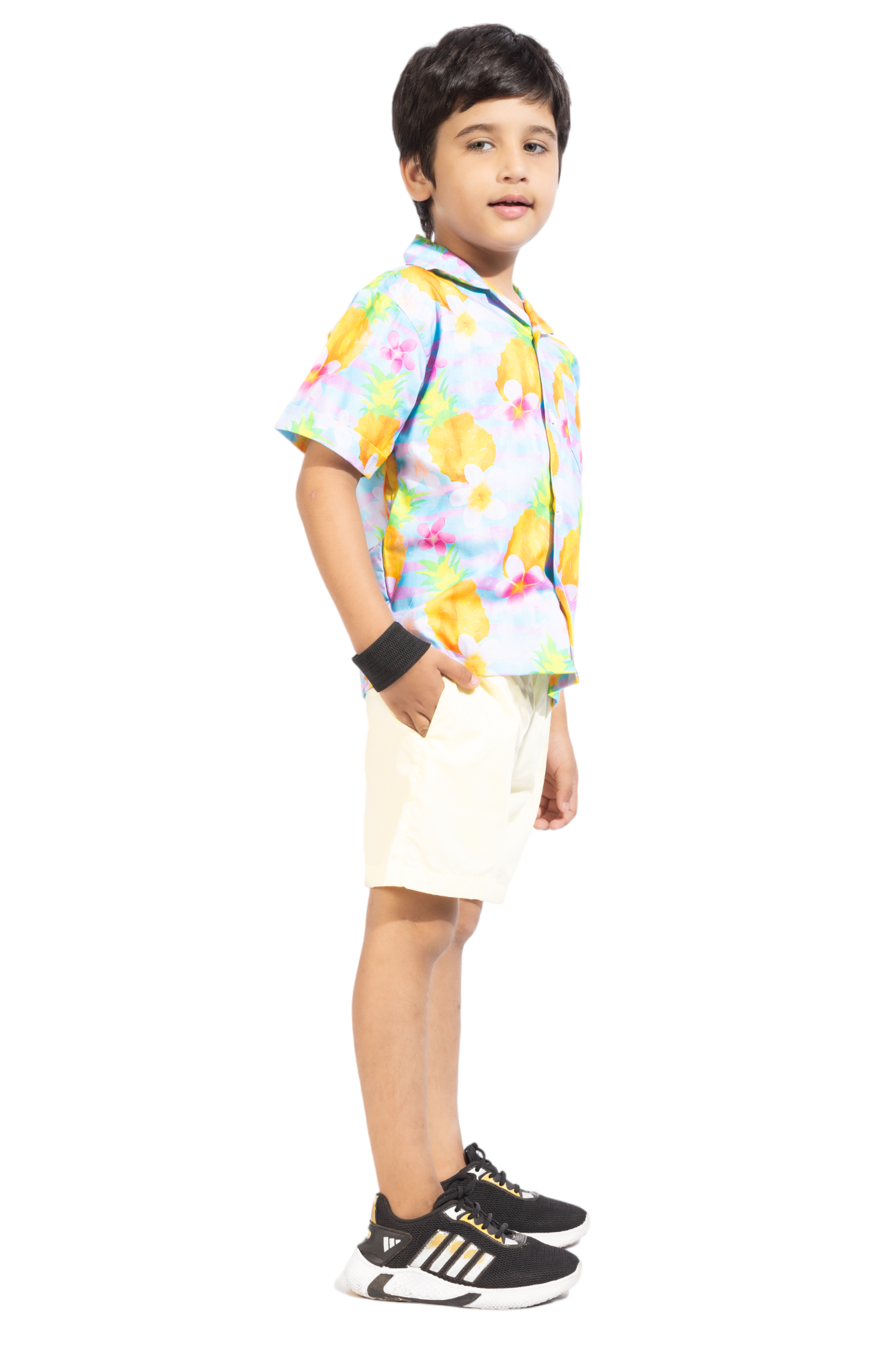 Pine Hawain Digital printed Shirt with Yellow solid Shorts