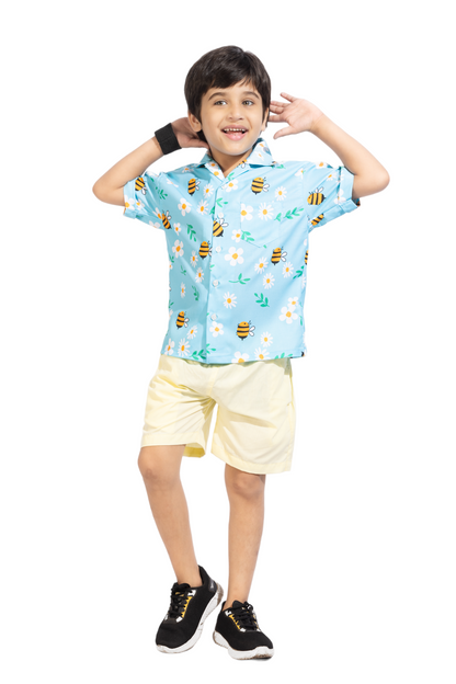 Beelious Digital printed Shirt with yellow solid Shorts