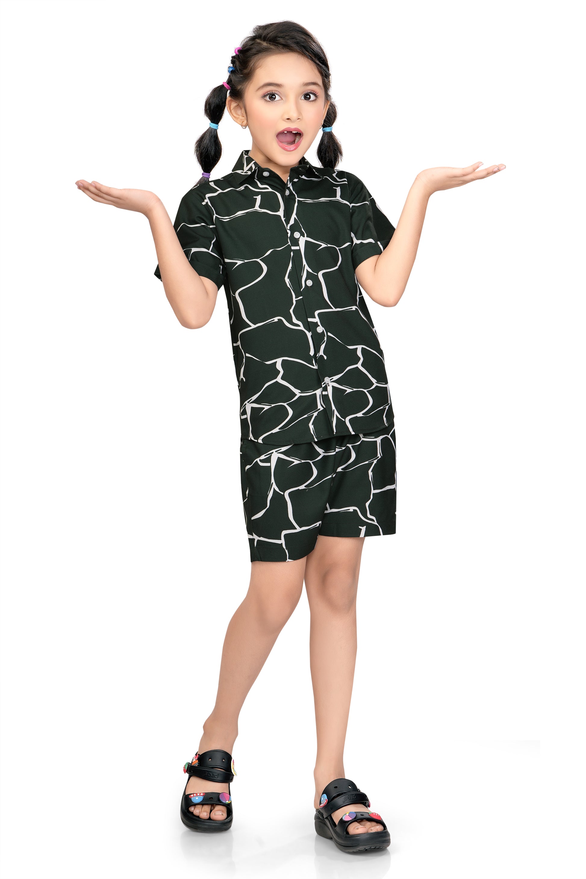 Abstract-Line-Art-Printed-Girls-Cotton-Co-Ord-Set