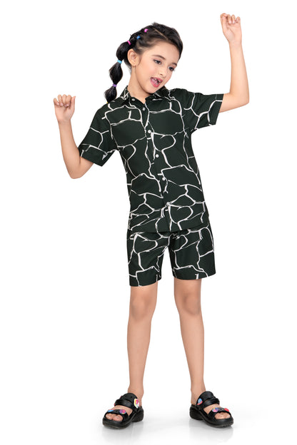 Abstract-Line-Art-Printed-Girls-Cotton-Co-Ord-Set-FrontView