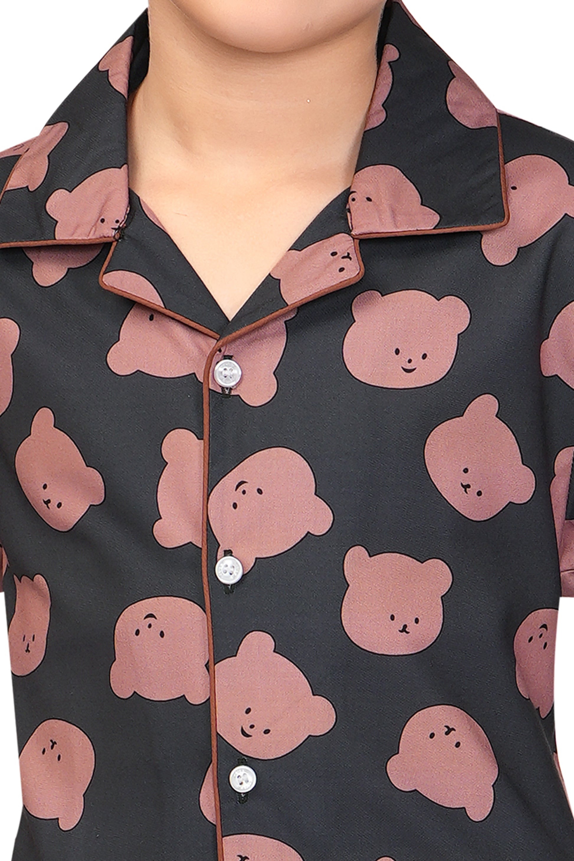 Bear-Print-Cotton-Girl-Nightsuit-Set-ZoomView