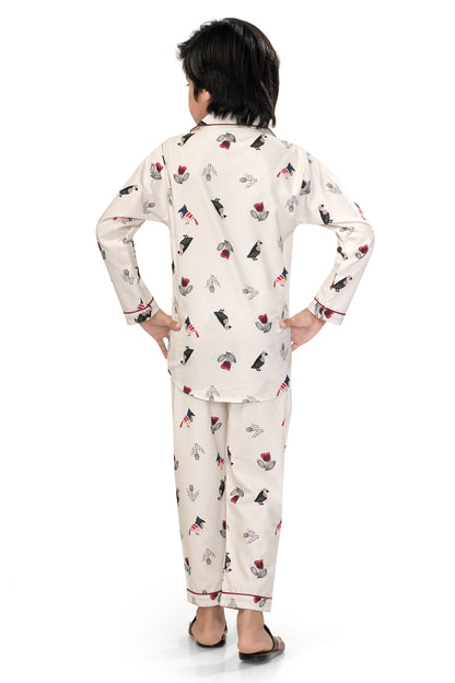 Bird-and-Flower-Printed-Boys-Cotton-Nightsuit-Backview