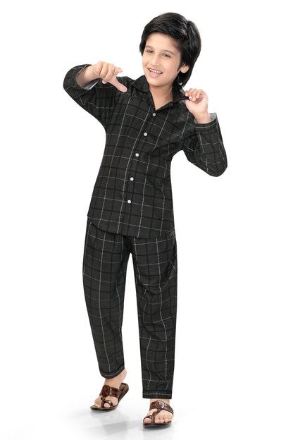 Black-Checks-Printed-Cotton-Night-Dress-Club96