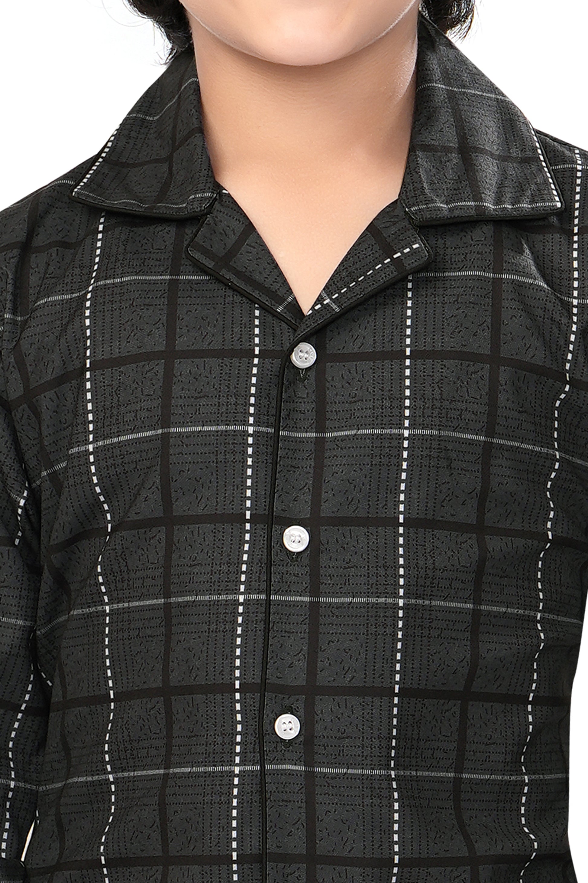 Black-Checks-Printed-Cotton-Night-Dress-ZoomView