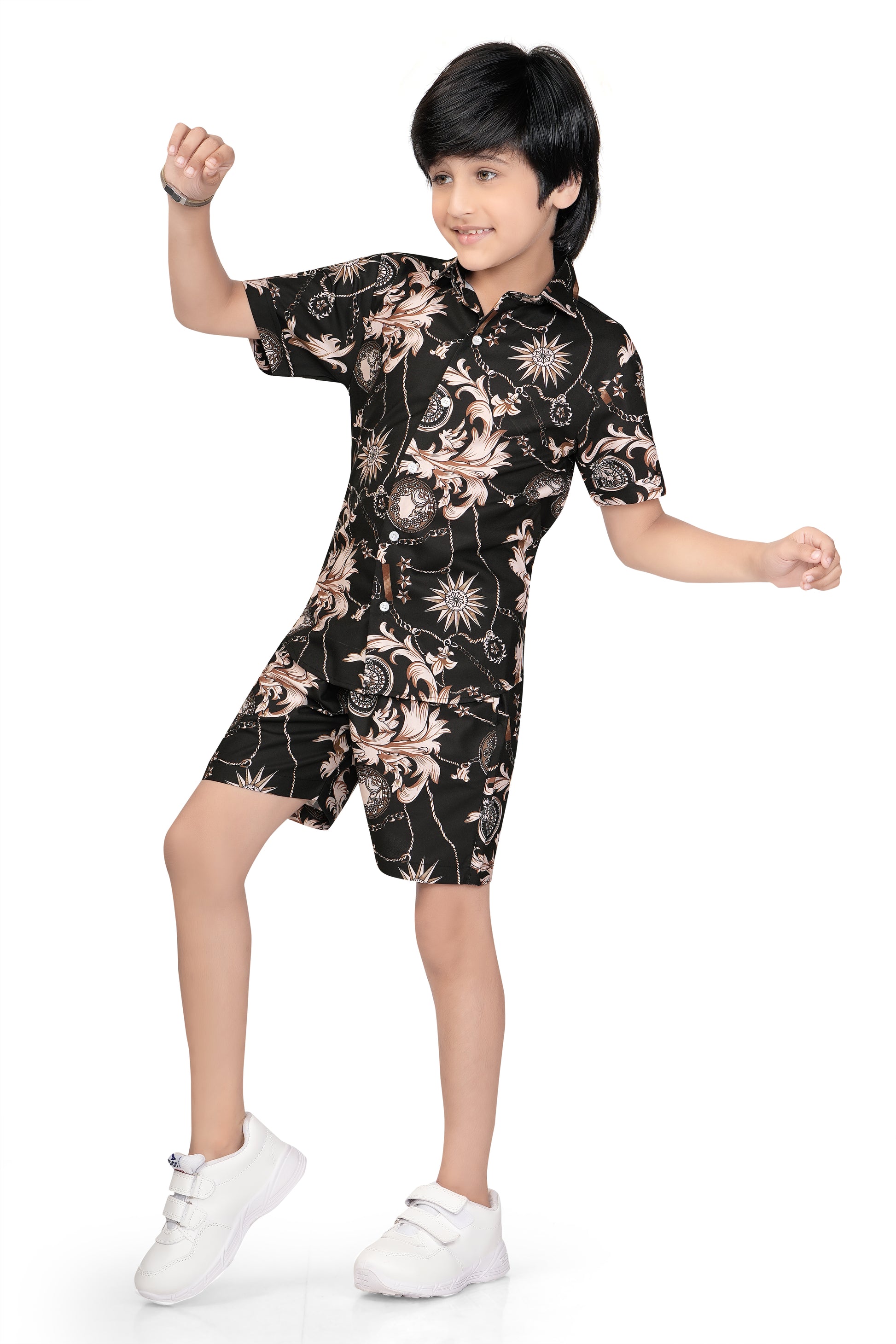 Black-Ornamental-Printed-Boys-Co-Ord-Set-Stylish