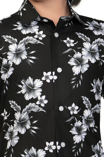 Black-and-White-Floral-Printed-Boys-Co-Ord-Set-ZoomView