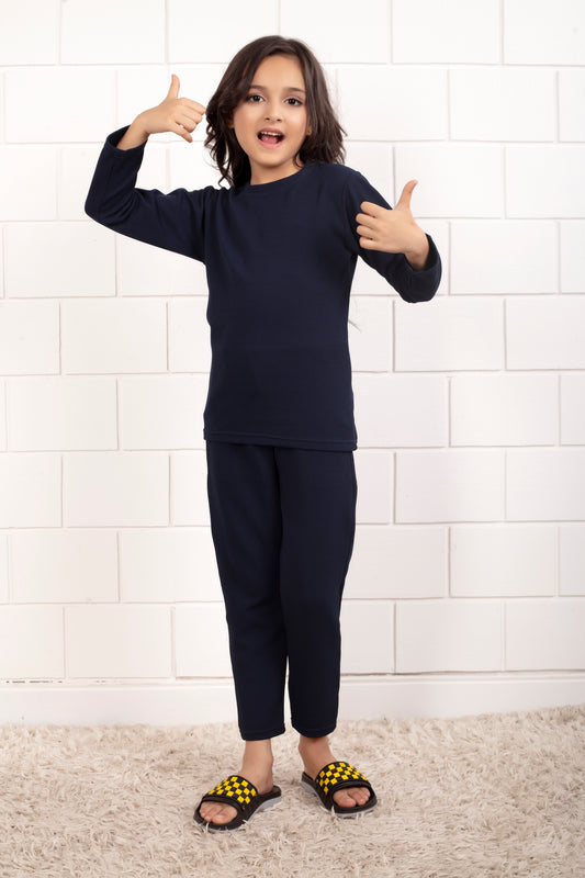 Blue_Pure_Cotton_waffle_cute_Girl_Pajama 