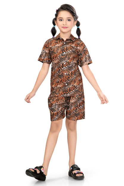 Brown-Leopard-Printed-Girls-Cotton-Co-Ord-Set-Club96