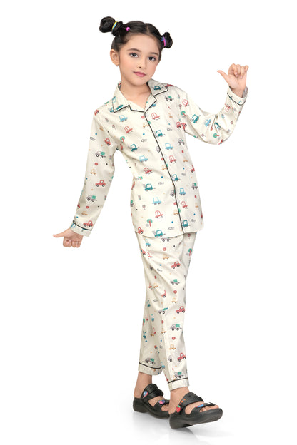 Car-Printed-Girl-Cotton-Night-suit-Set-SideView