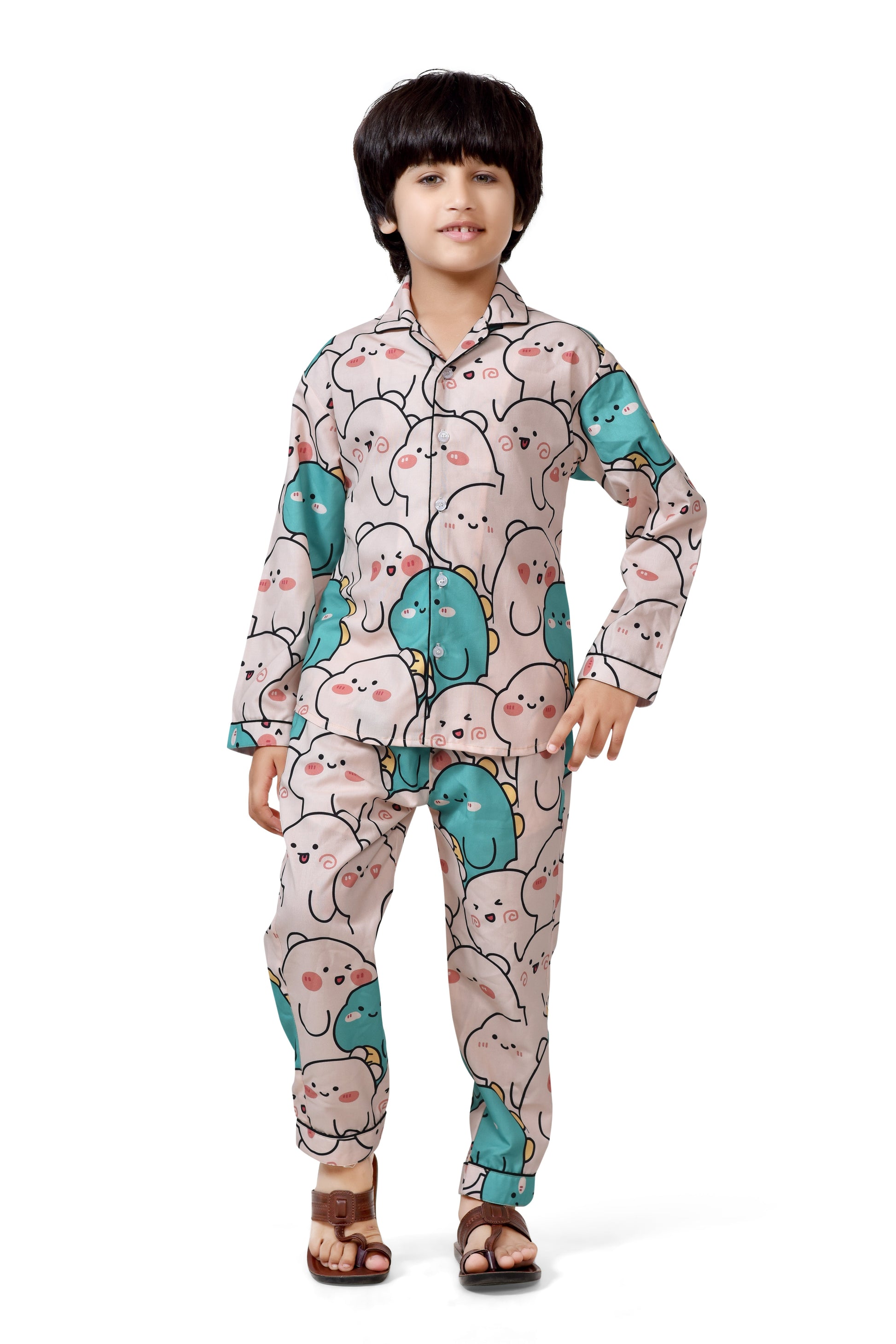 Buy Cute Cartoon Printed Kids Boys Night Suit Set Online - Club96